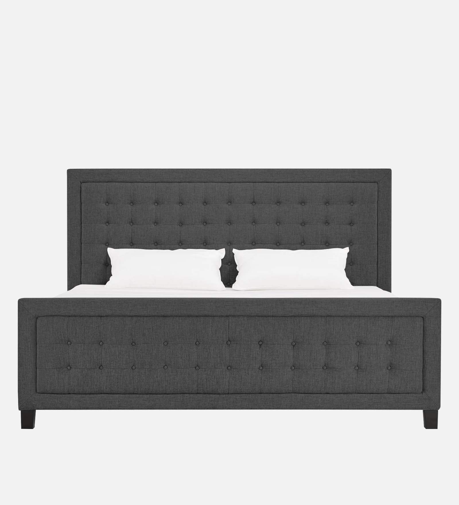 Kaster Fabric King Size Bed In Charcoal Grey Colour - Febonic Living
