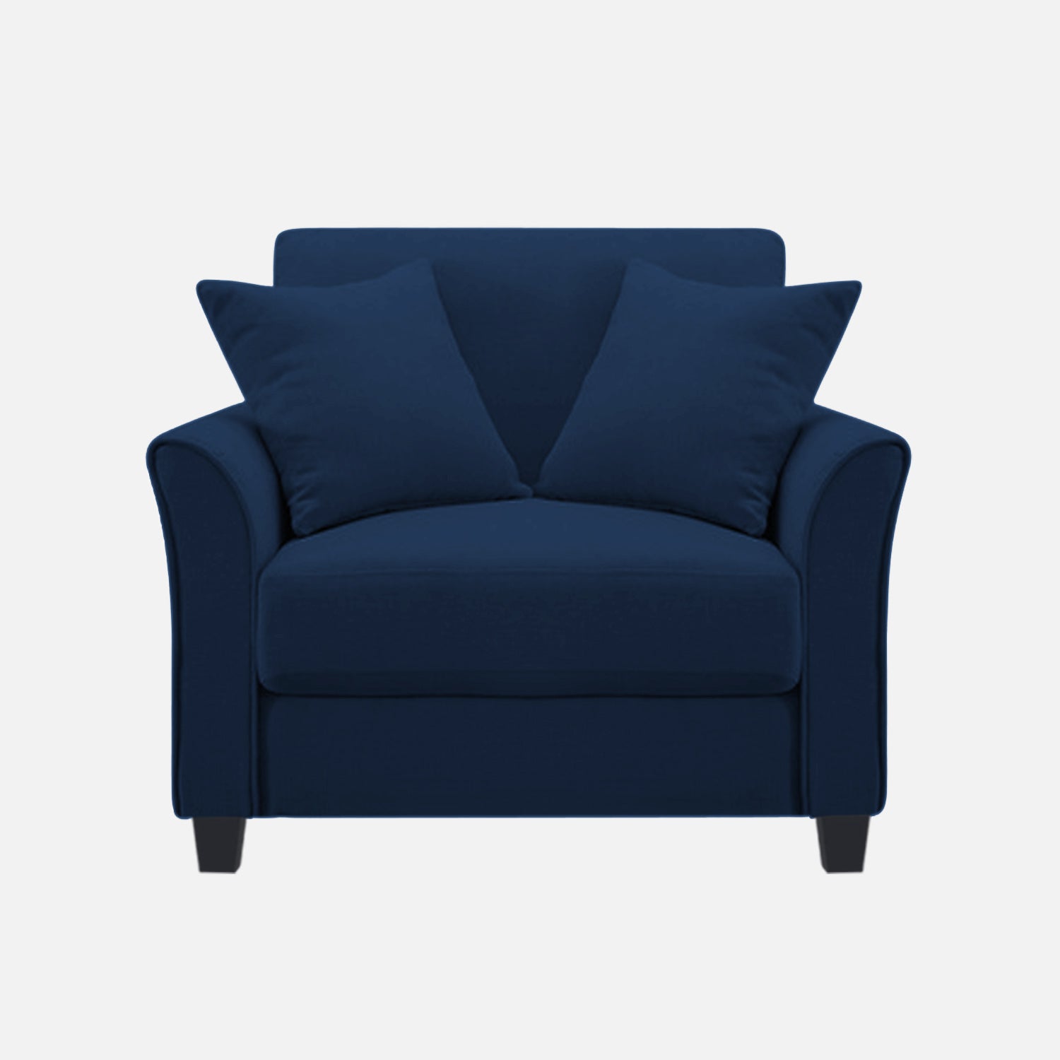 Daroo Velvet 1 Seater Sofa In Imperial Blue Colour - Febonic Living