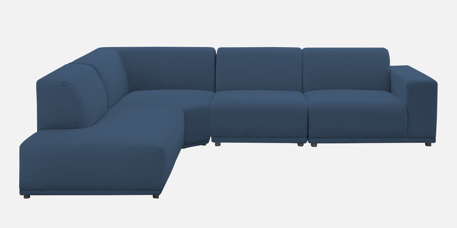 Adam Fabric LHS Sectional Sofa (3+Ottoman Lounger) In Light Blue Colour - Febonic Living