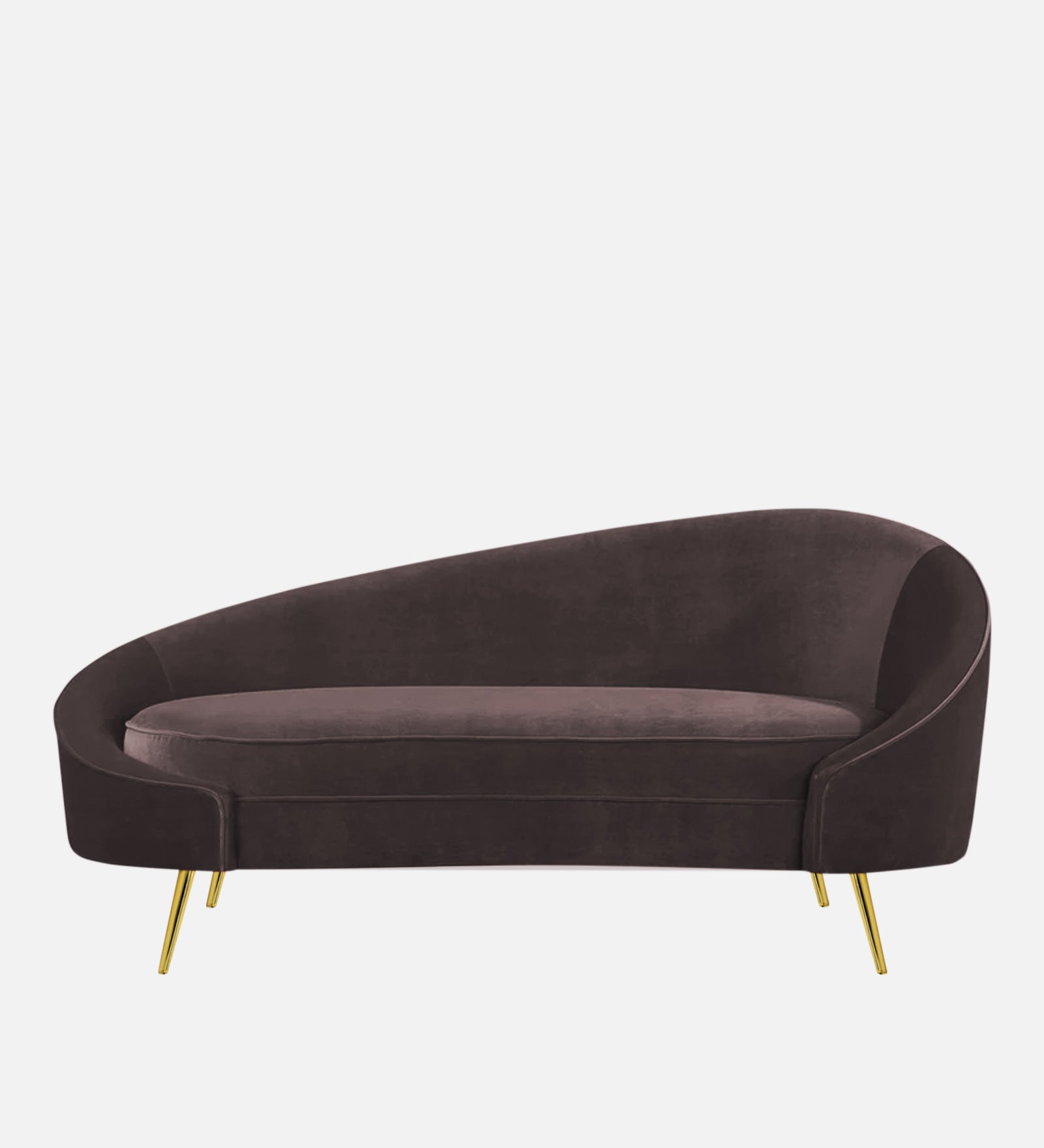Cely Velvet LHS Chaise Lounger In Mocha Brown Colour - Febonic Living