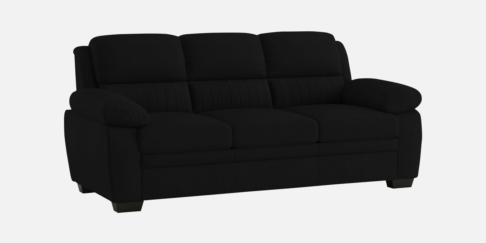 Miranda Velvet 3 Seater Sofa In Adam Black Colour - Febonic Living