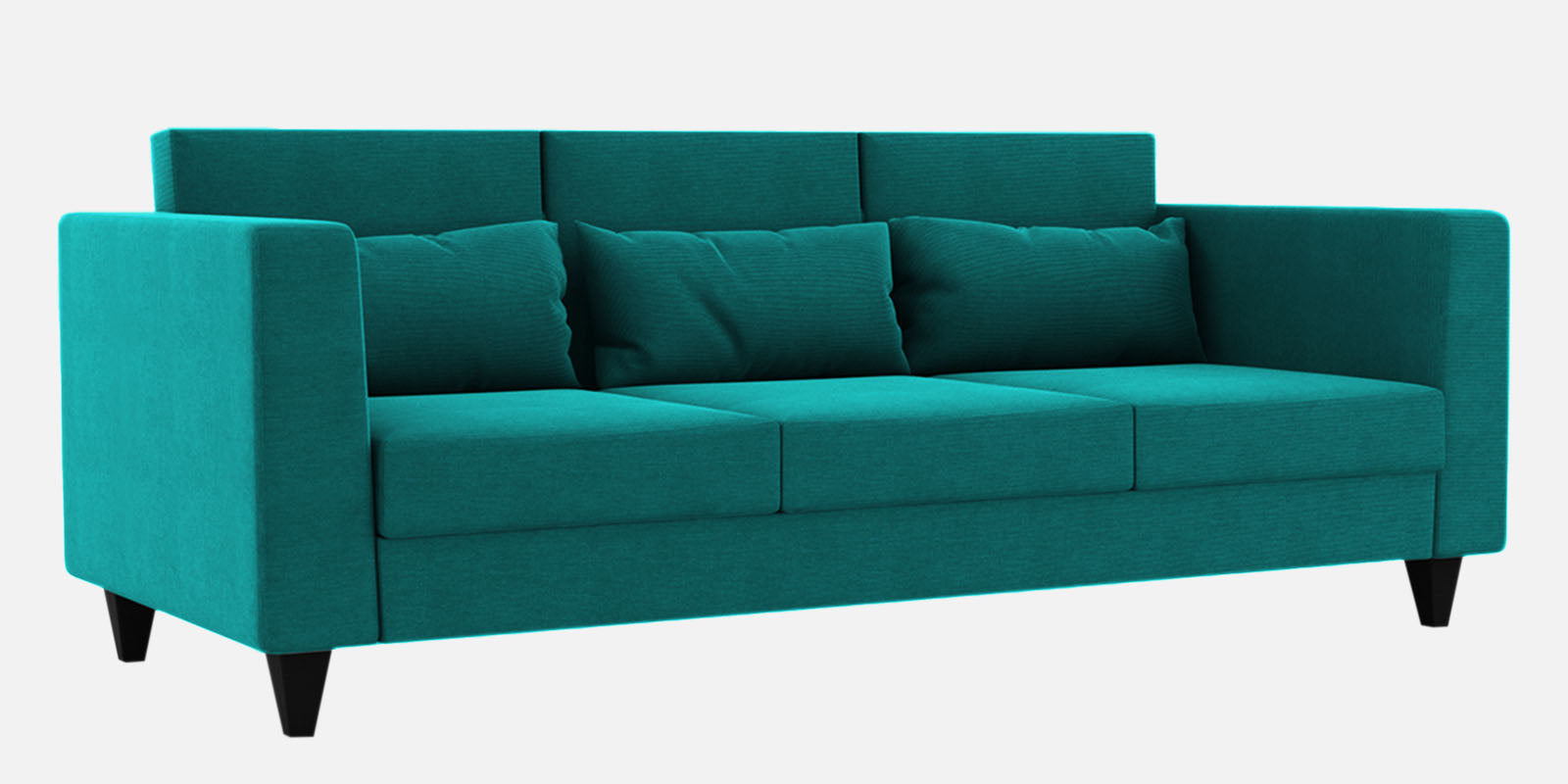 Nipul Fabric 3 Seater Sofa In Sea Green Colour - Febonic Living