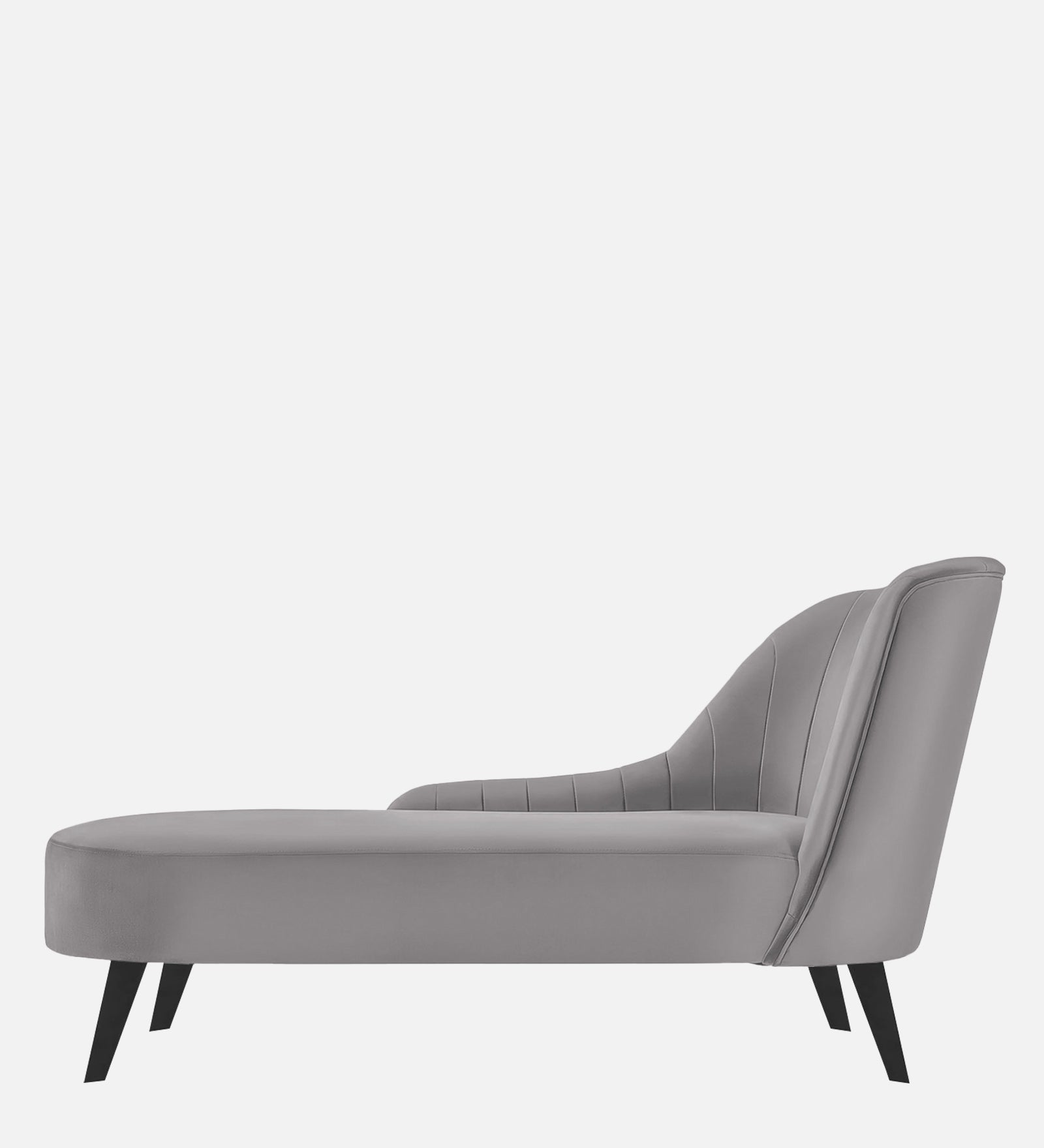 Flora Velvet LHS Chaise Lounger In Concrete Grey Colour - Febonic Living