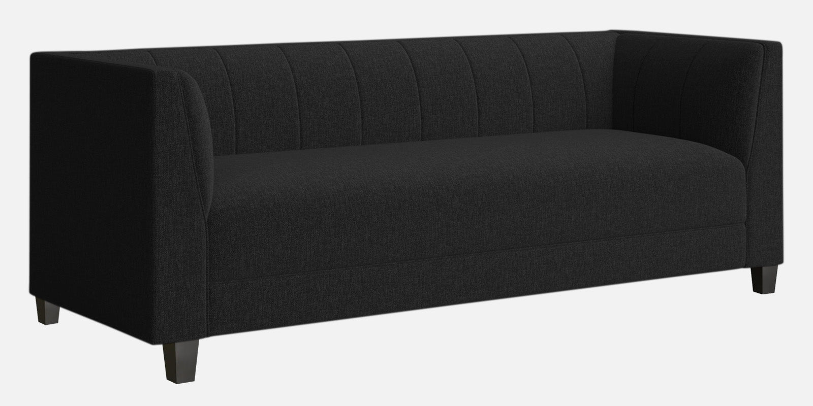 Chastin Fabric 3 Seater Sofa In Zed Black Colour - Febonic Living