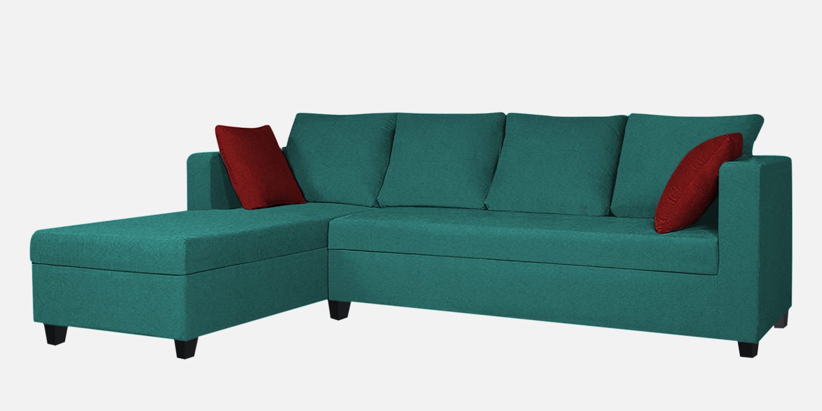 Nebula Fabric RHS Sectional Sofa (3+Lounger) In Sea Green Colour - Febonic Living
