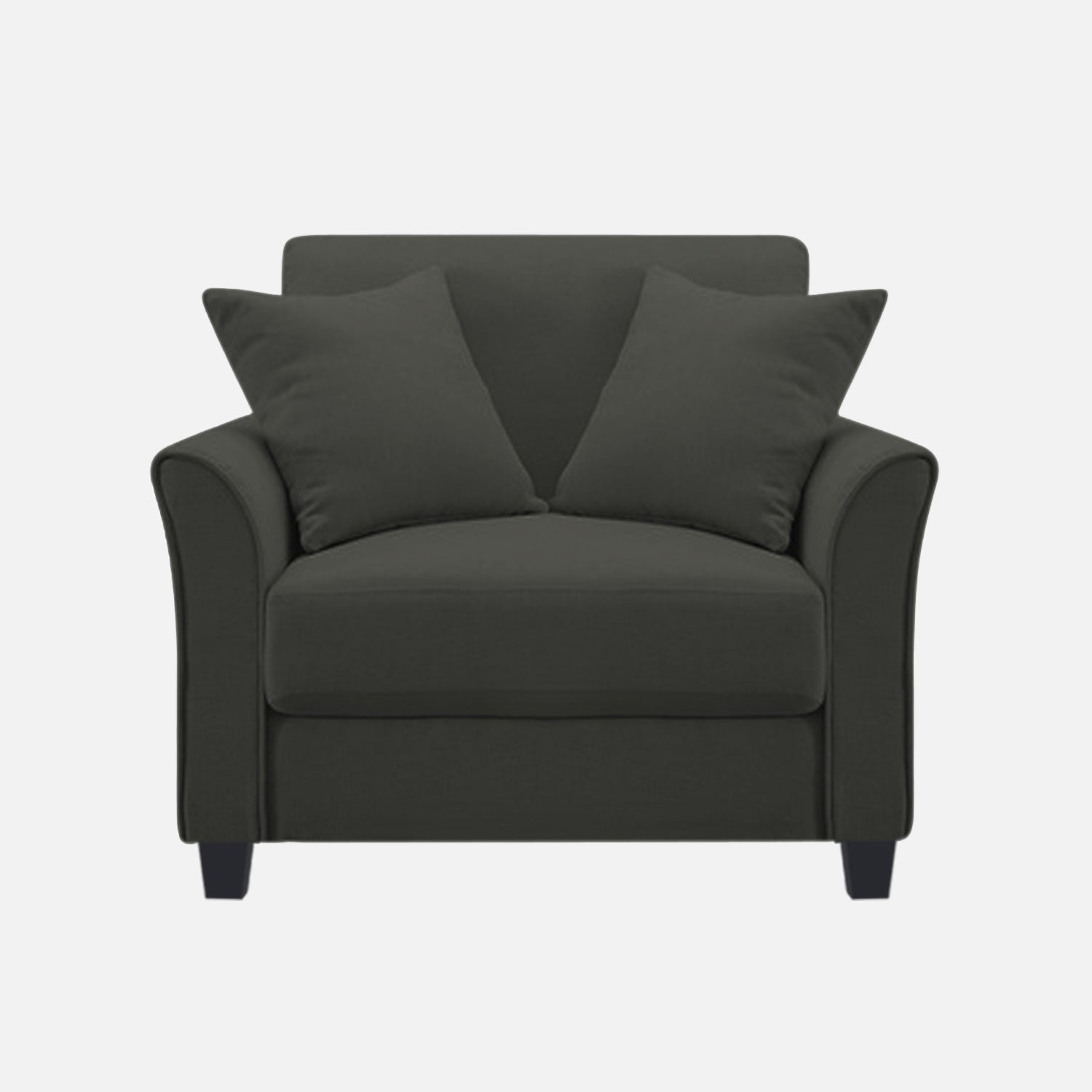 Daroo Velvet 1 Seater Sofa In Hory Grey Colour - Febonic Living