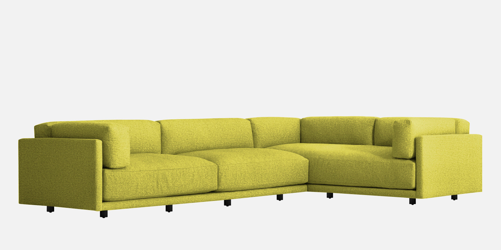 Nixon Fabric 6 Seater RHS Corner Sofa In Parrot Green Colour - Febonic Living
