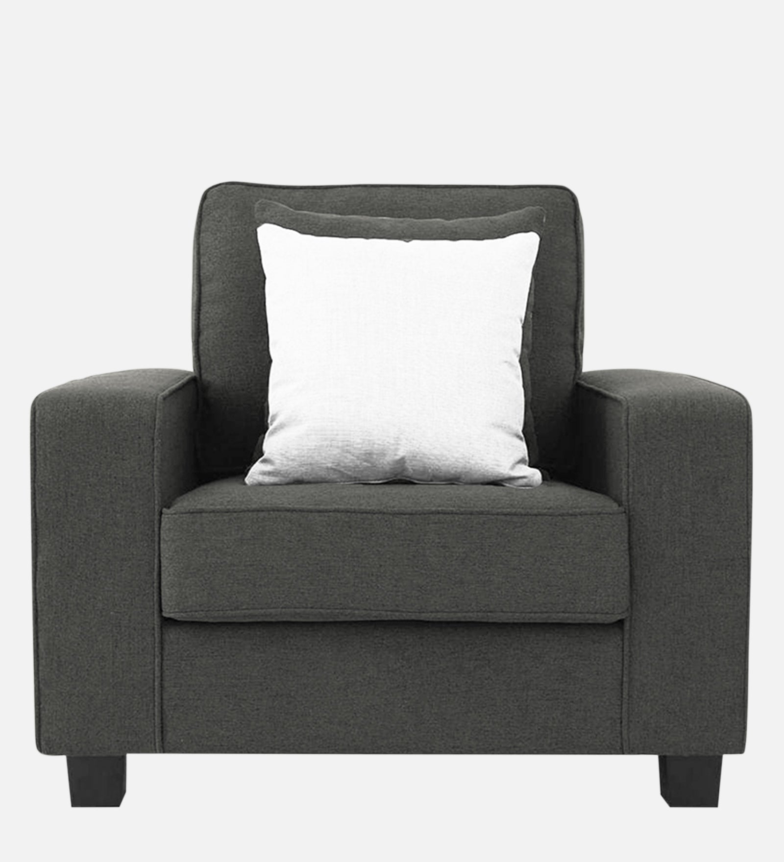 Ladybug Fabric 1 Seater Sofa In Charcoal Grey Colour