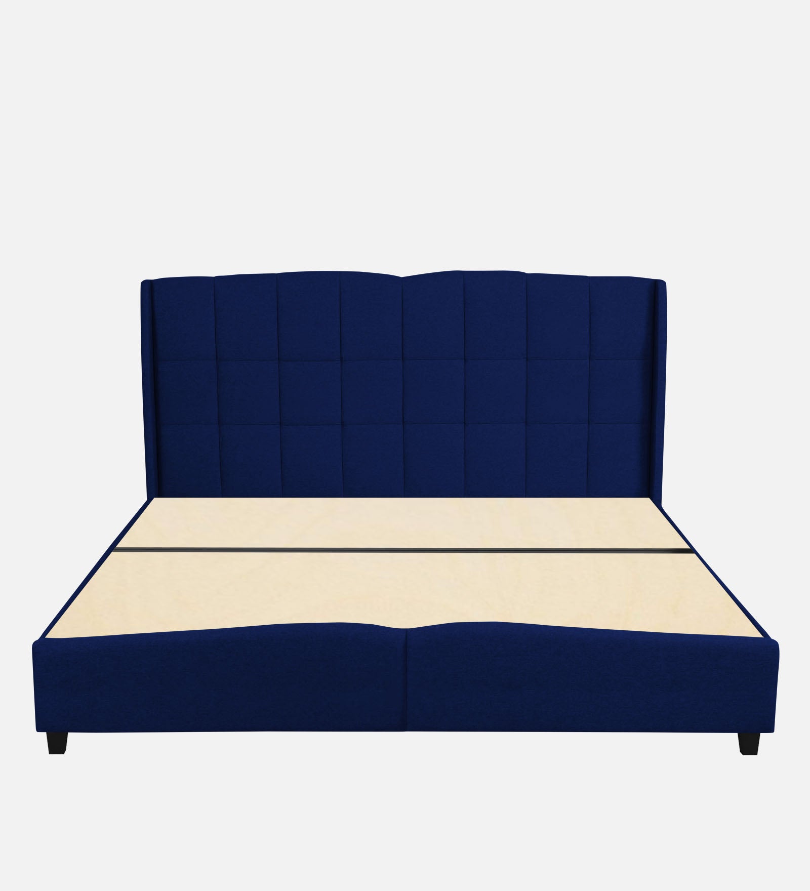 Jovi Velvet Upholstered King Size Bed In Imperial Blue Colour - Febonic Living