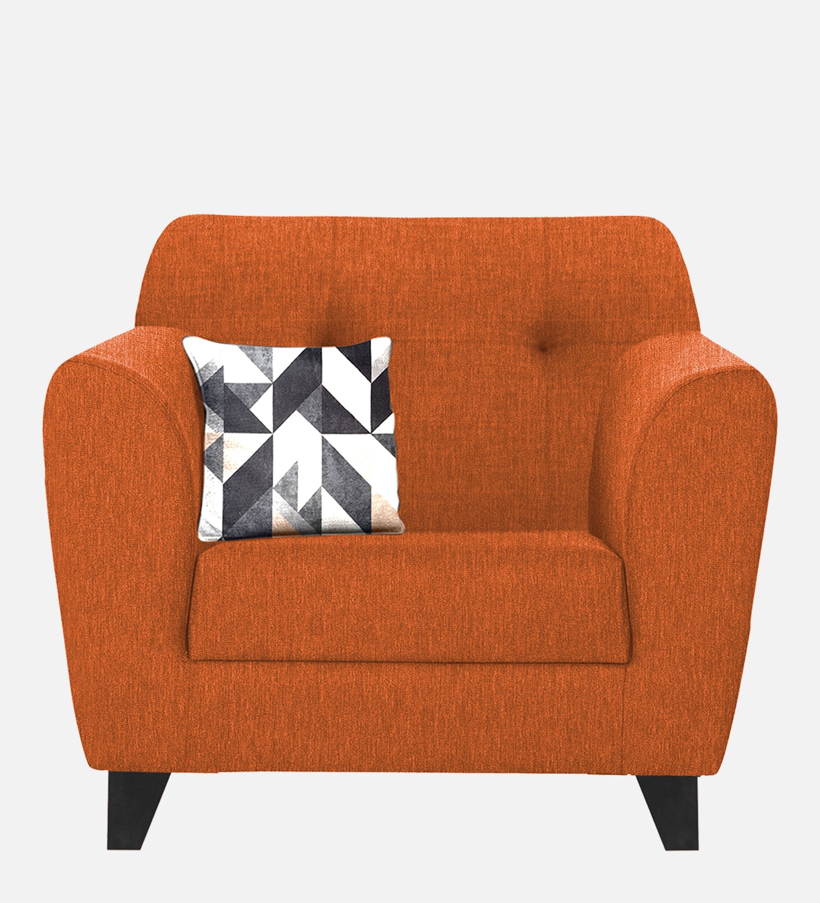 Melaan Fabric 1 Seater Sofa In Vivid Orange Colour