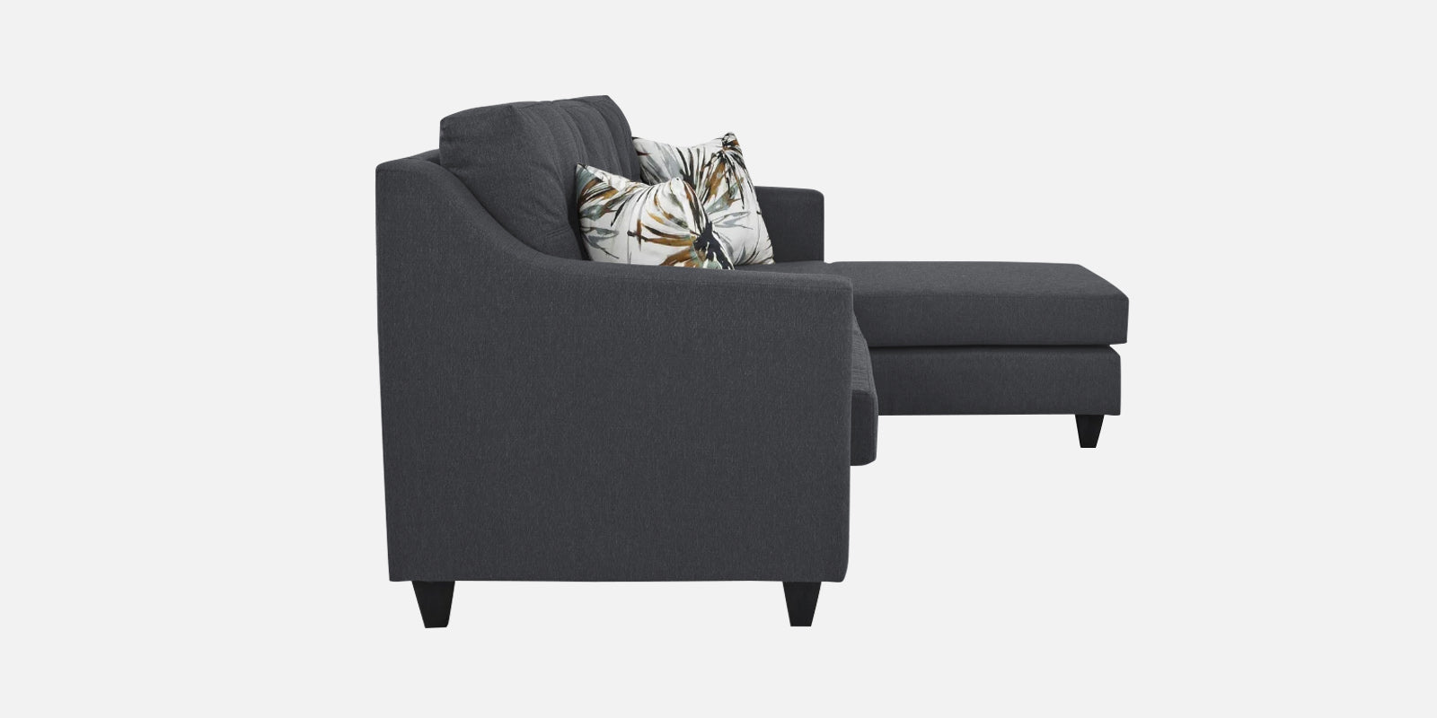 Welly Fabric LHS Sectional Sofa (2+Lounger) In Maba Grey Colour - Febonic Living