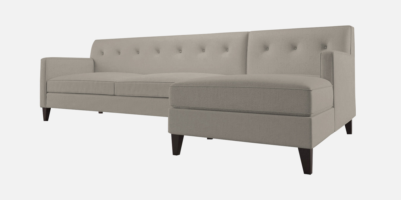 Miller Fabric LHS Sectional Sofa (3+Lounger) In Ash Grey Colour - Febonic Living