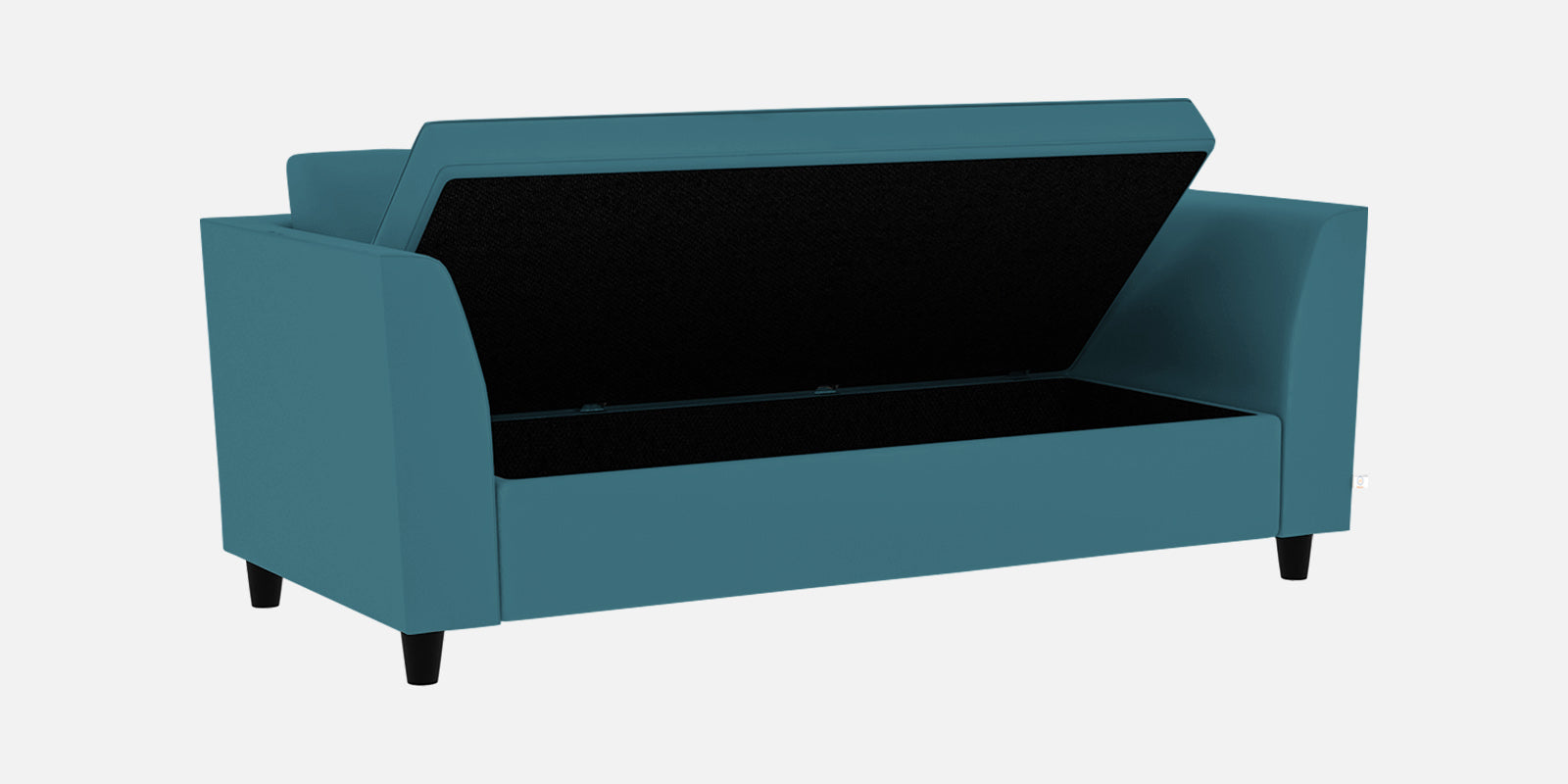 Bristo Velvet 3 Seater Sofa In Aqua Blue Colour With Storage - Febonic Living