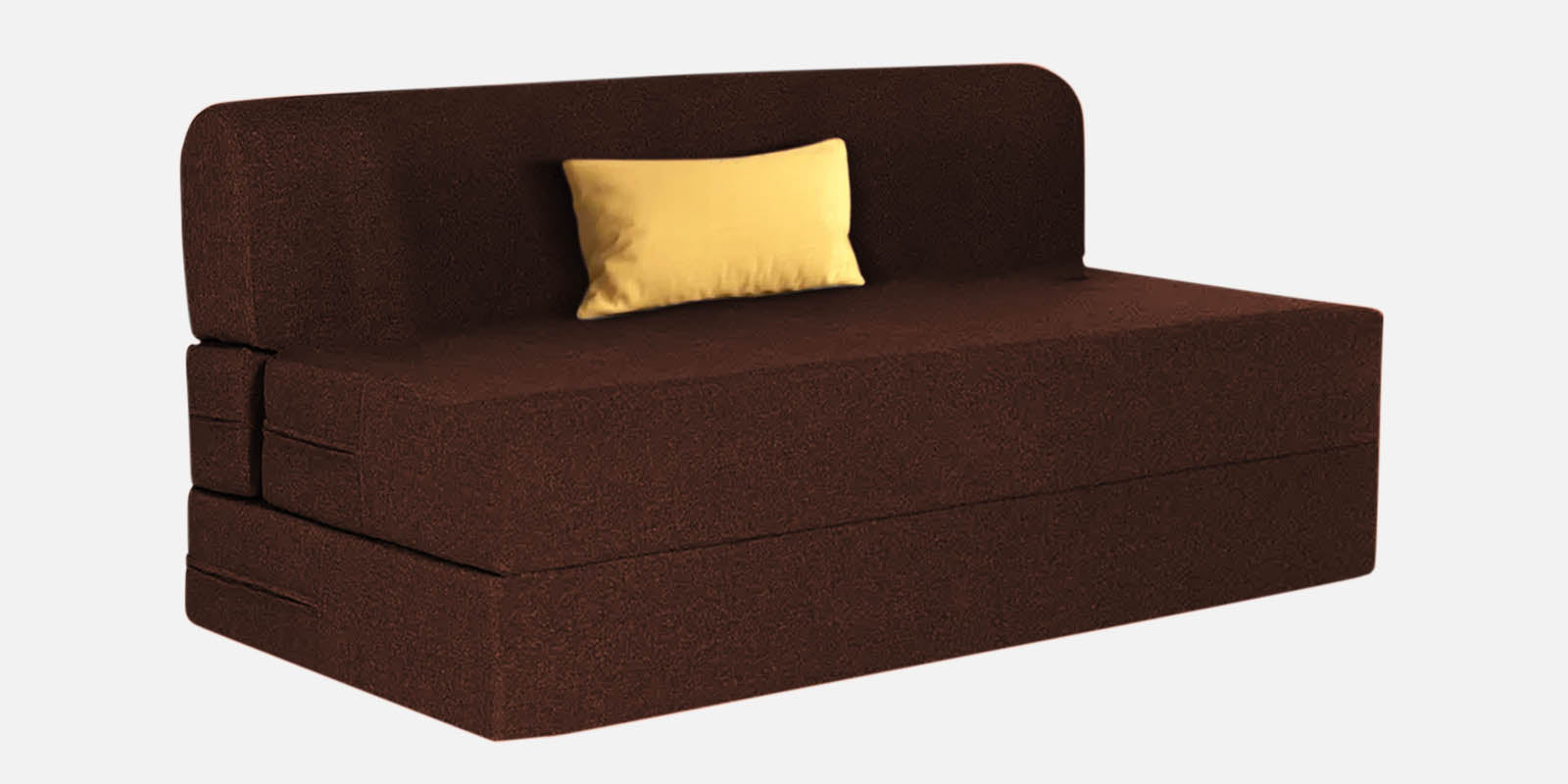 Fleepy Fabric 2 Seater Foldable Sofa Bed In Coffee Brown Colour - Febonic Living