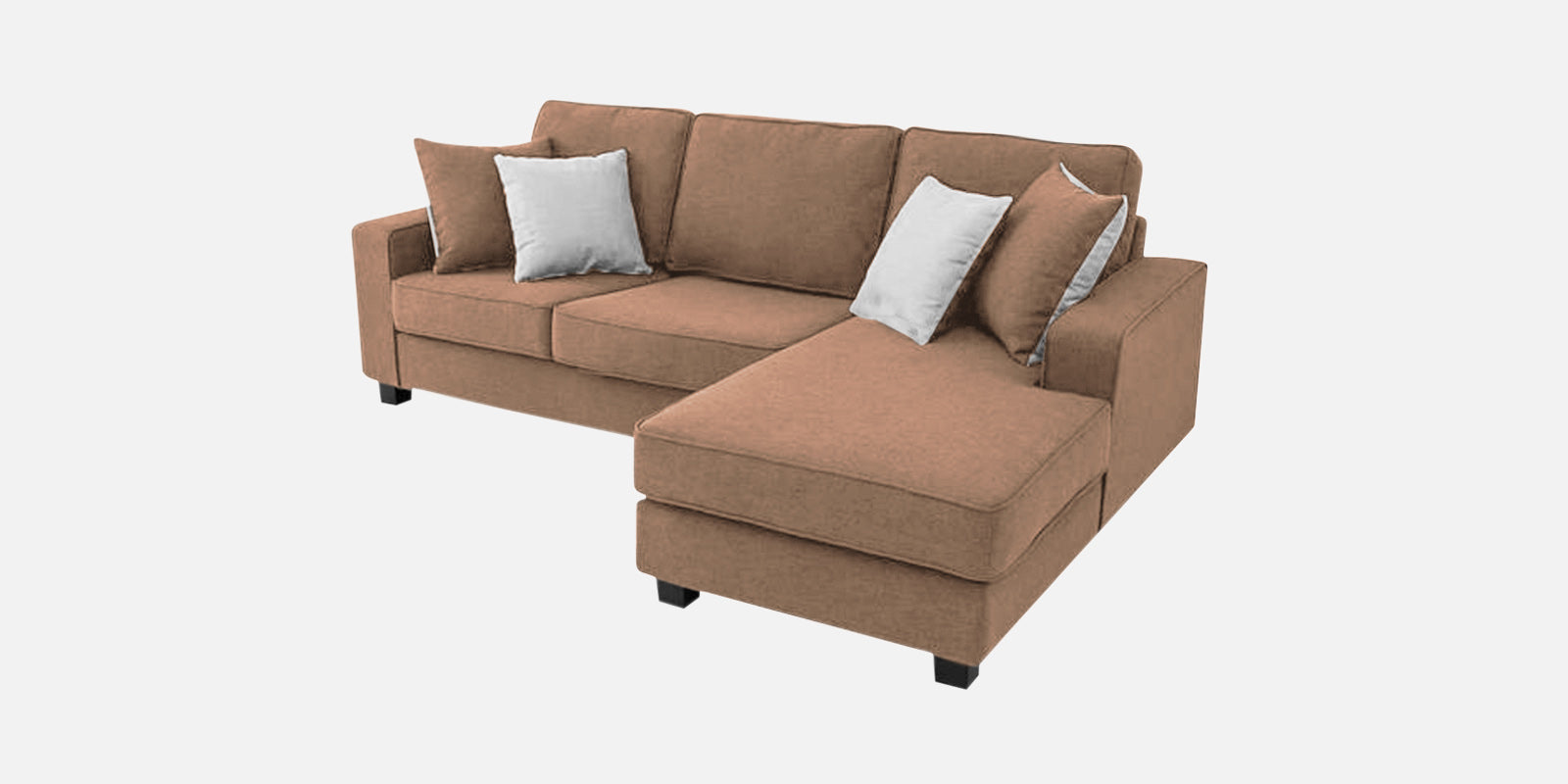 Ladybug Fabric LHS Sectional Sofa (2+Lounger) In Cosmic Beige Colour - Febonic Living