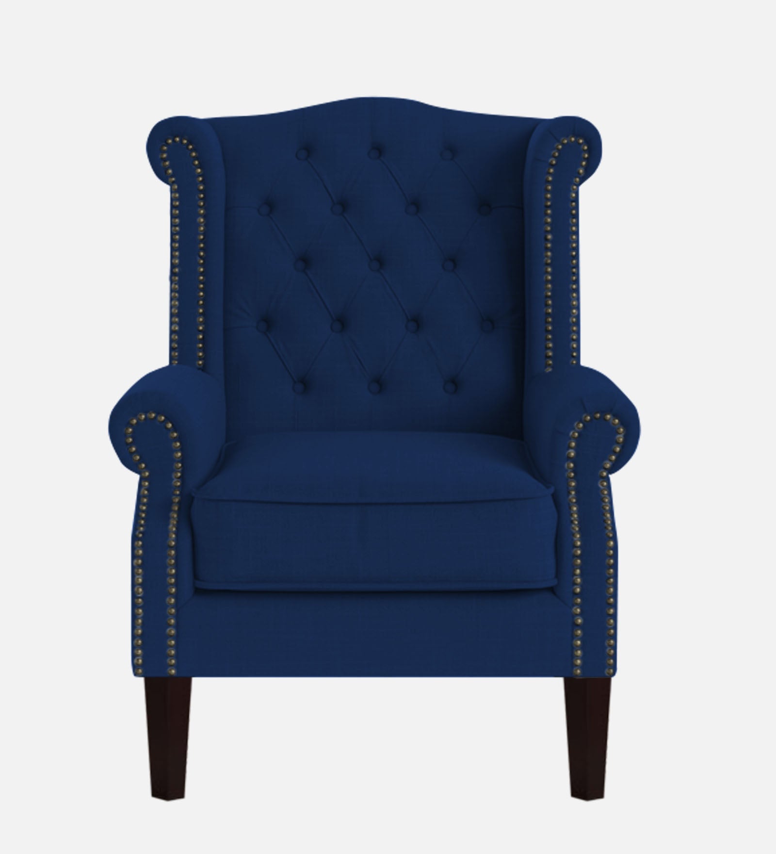 Nottage Fabric Wing Chair In Royal Blue Colour - Febonic Living