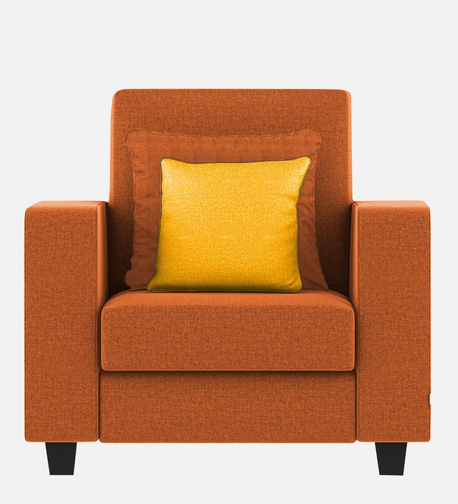 Nabi Fabric 1 Seater Sofa In Vivid Orange Colour - Febonic Living