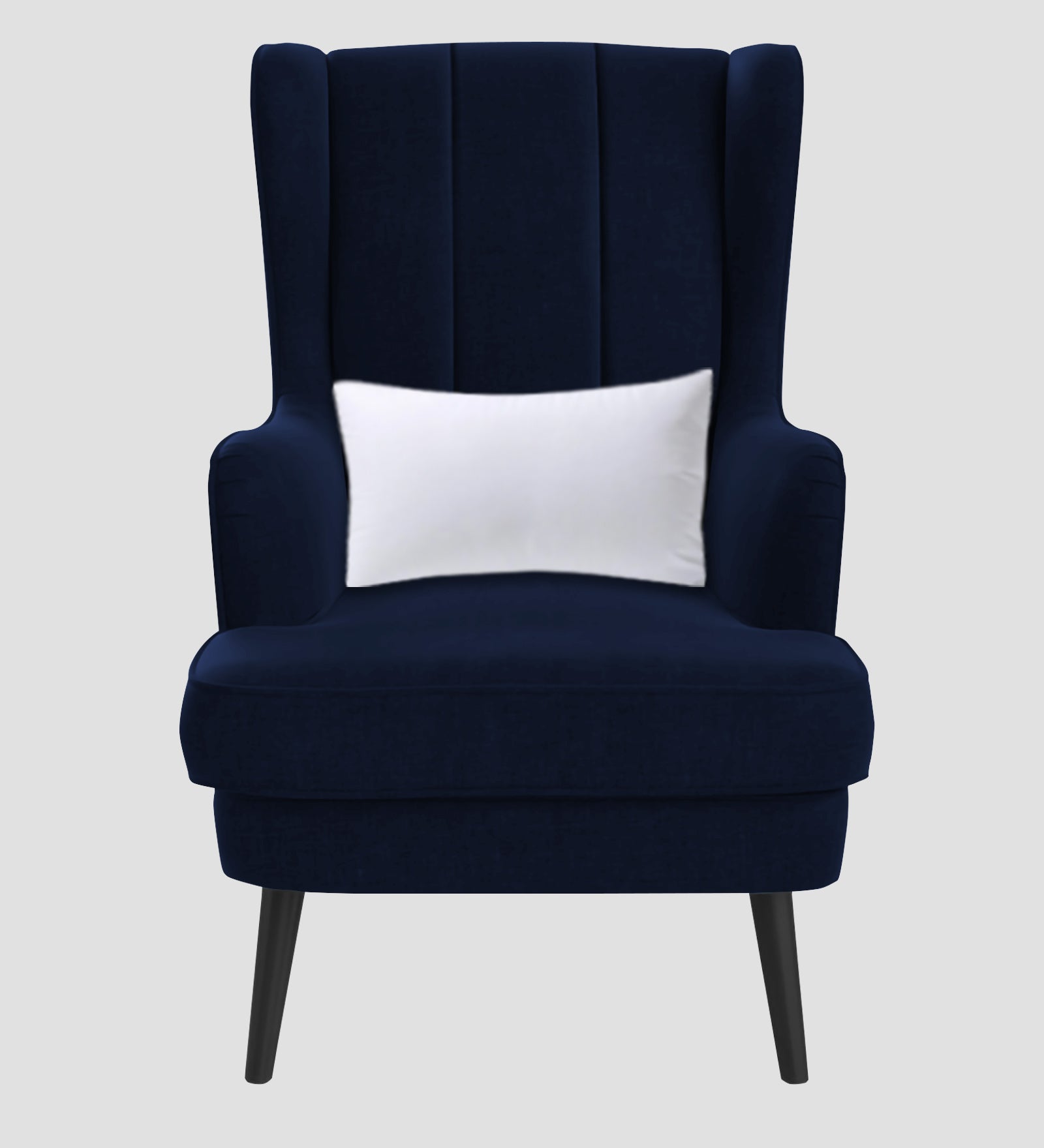Niya Velvet Wing Chair In Dark Blue Colour - Febonic Living