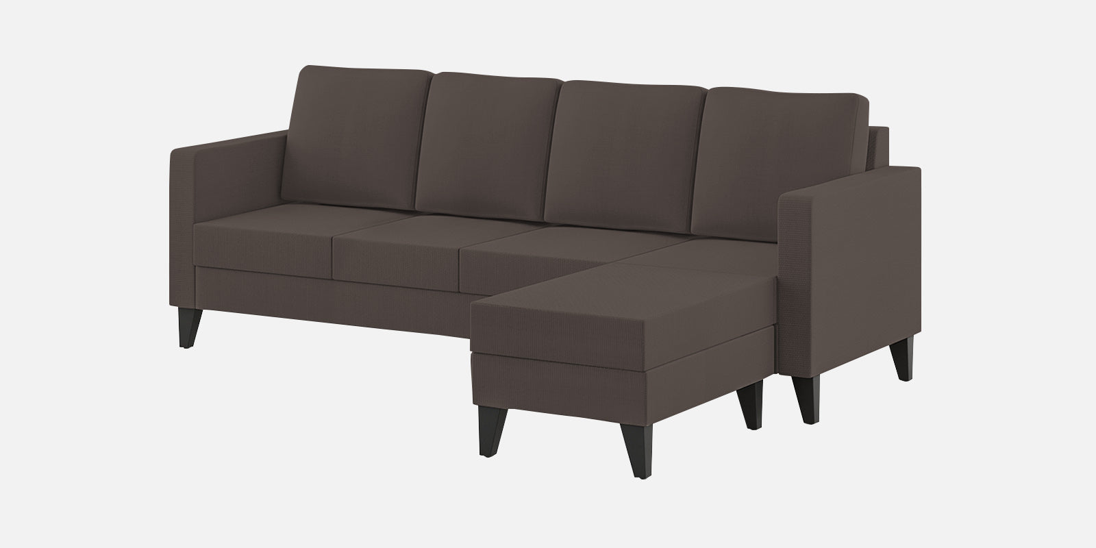 Nori Fabric LHS Sectional Sofa (3+Lounger) In Caspa Brown Colour - Febonic Living