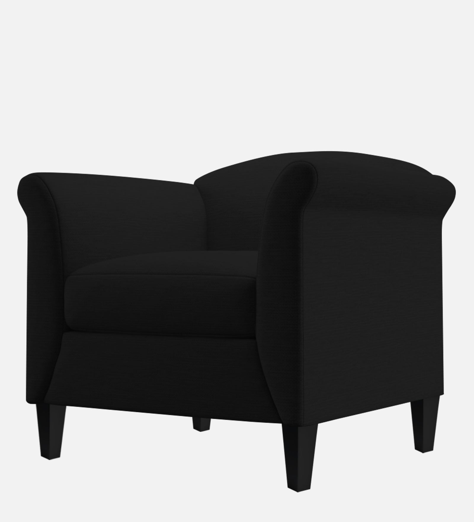 Kimber Fabric 1 Seater Sofa in Zed Black Colour