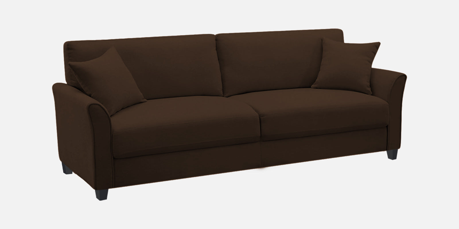 Daroo Velvet 3 Seater Sofa In Chocolate Brown Colour - Febonic Living