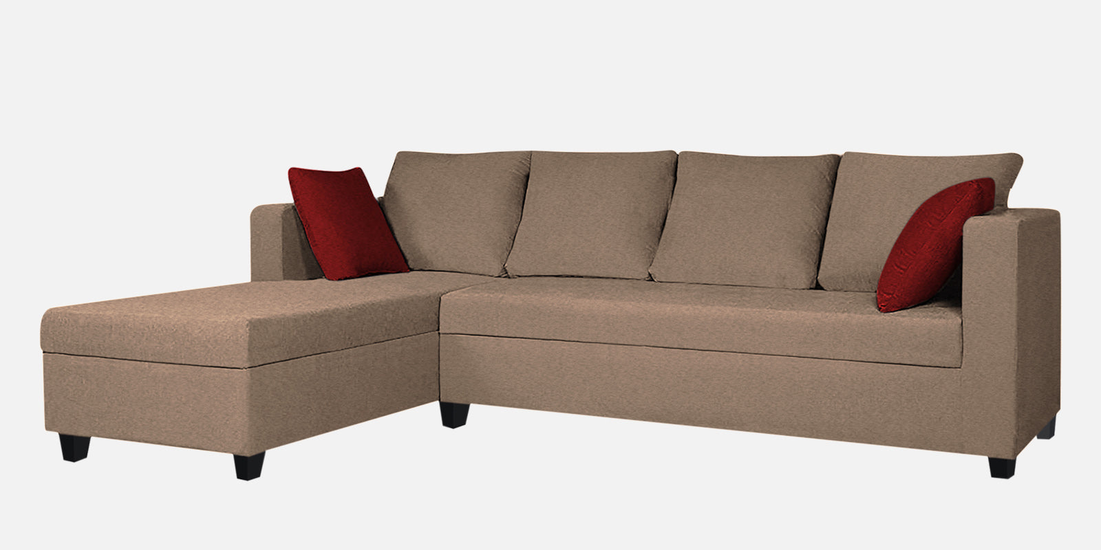 Nebula Fabric RHS Sectional Sofa (3+Lounger) In Cookie Beige Colour - Febonic Living