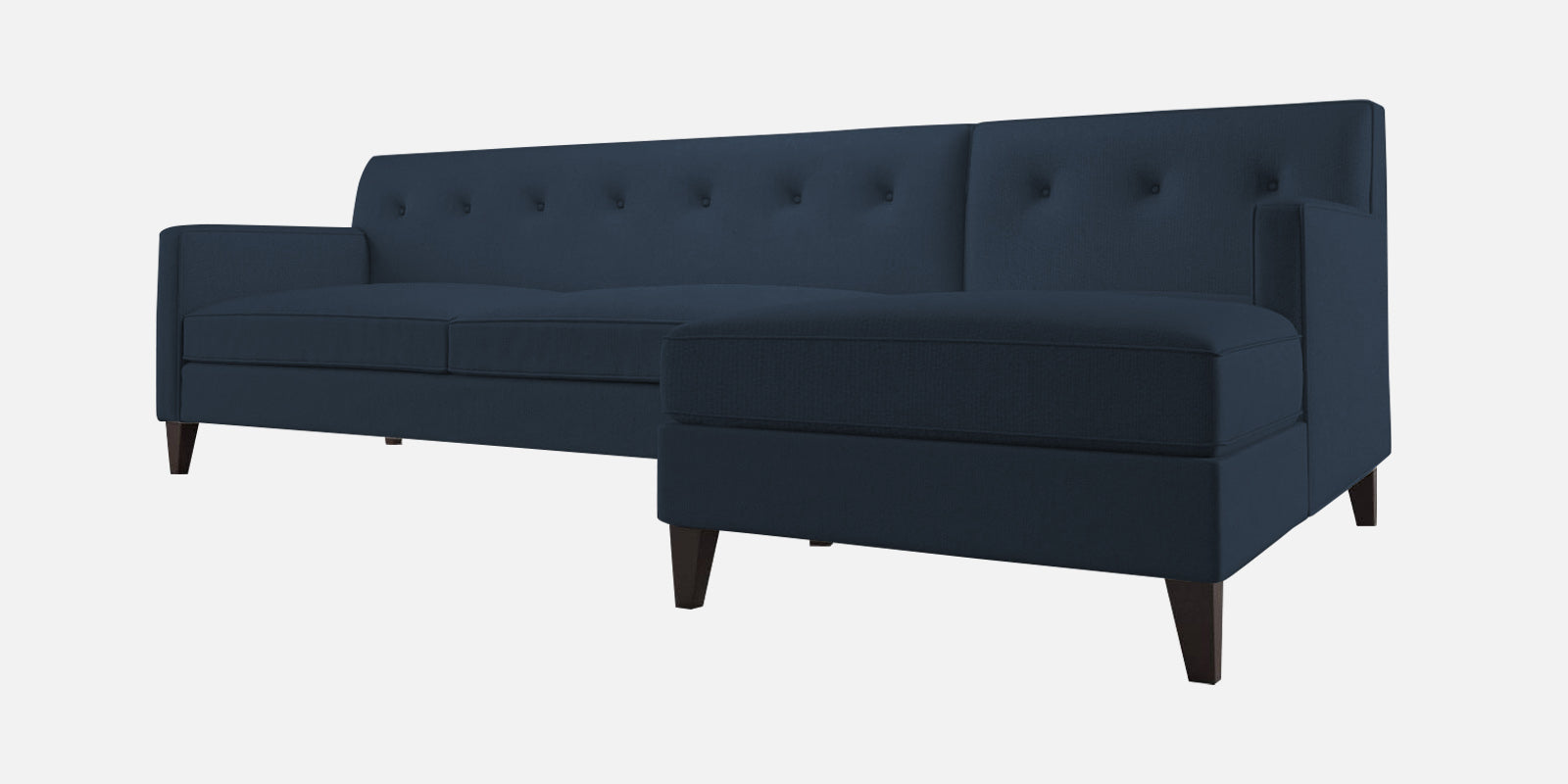 Miller Fabric LHS Sectional Sofa (3+Lounger) In Denim Blue Colour - Febonic Living