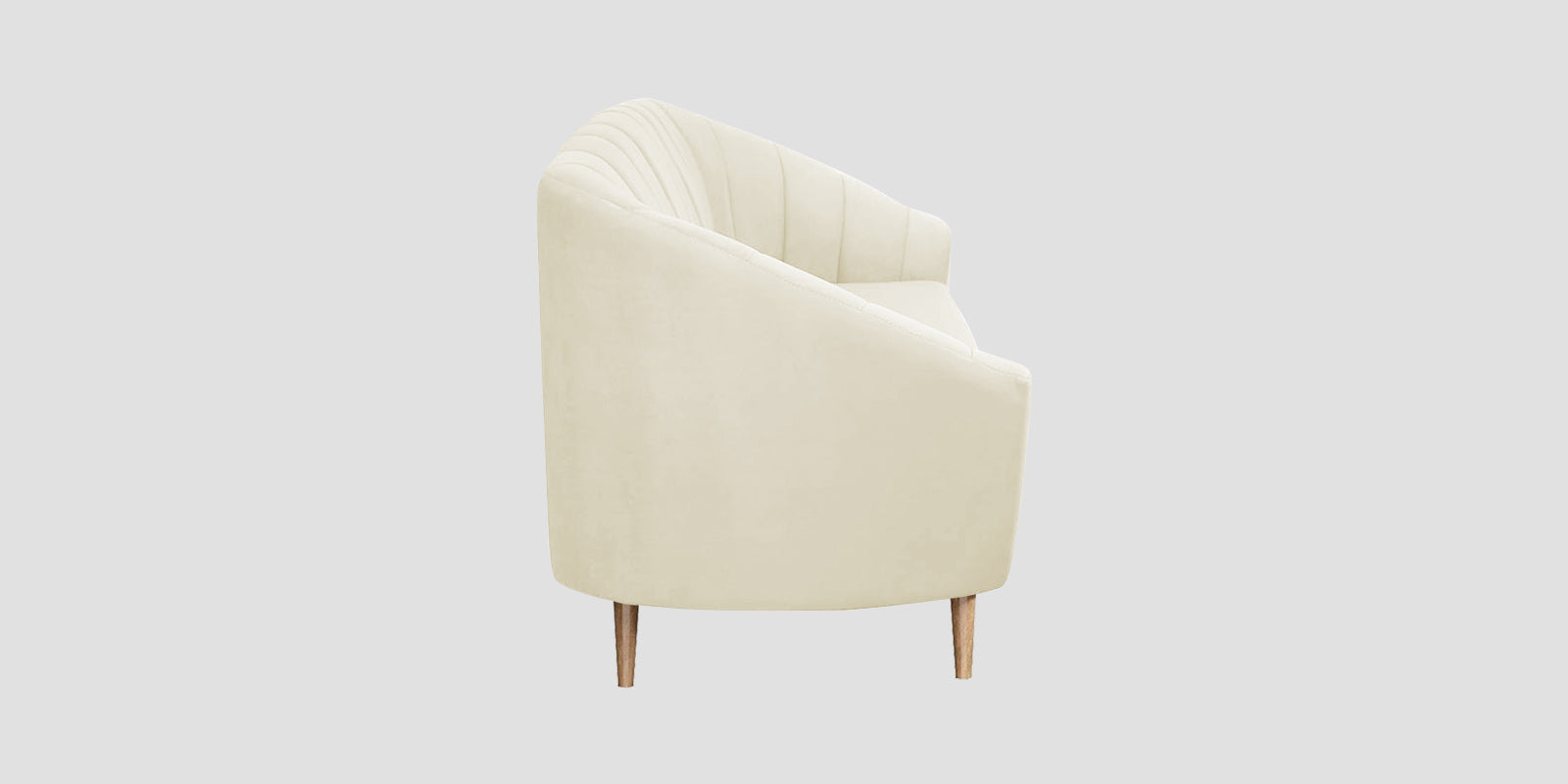 Kaylee Velvet 3 Seater Sofa In Warm White Colour - Febonic Living