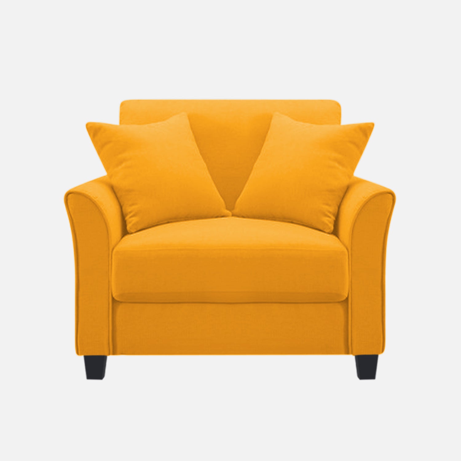 Daroo Velvet 1 Seater Sofa In Safforn Yellow Colour - Febonic Living