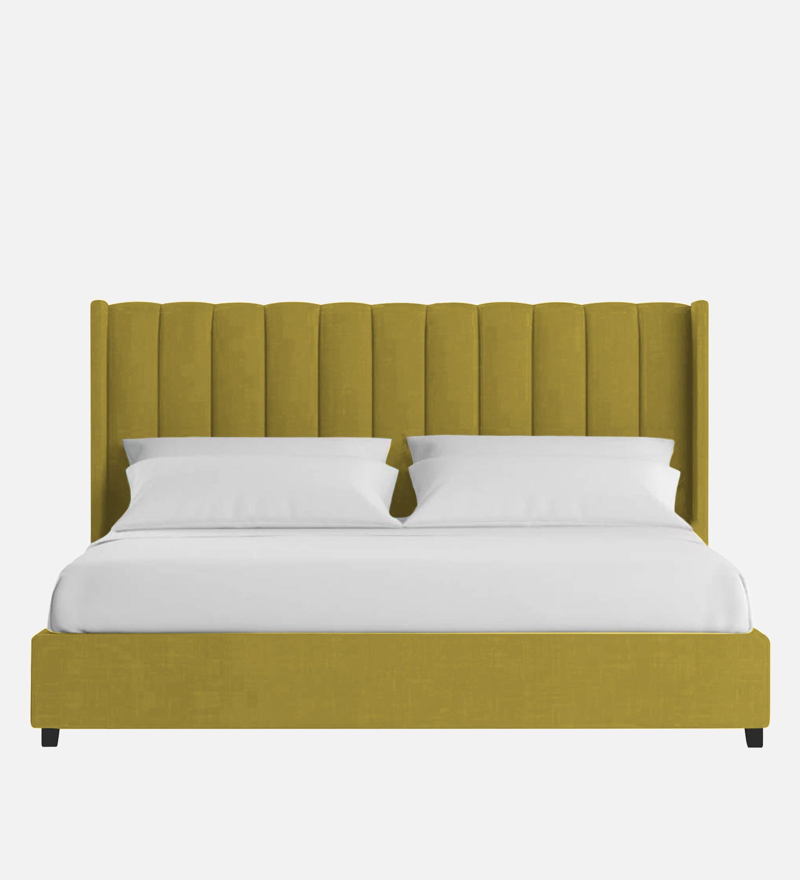 Colina Fabric Queen Size Bed In Parrot Green Colour With Box Storage - Febonic Living