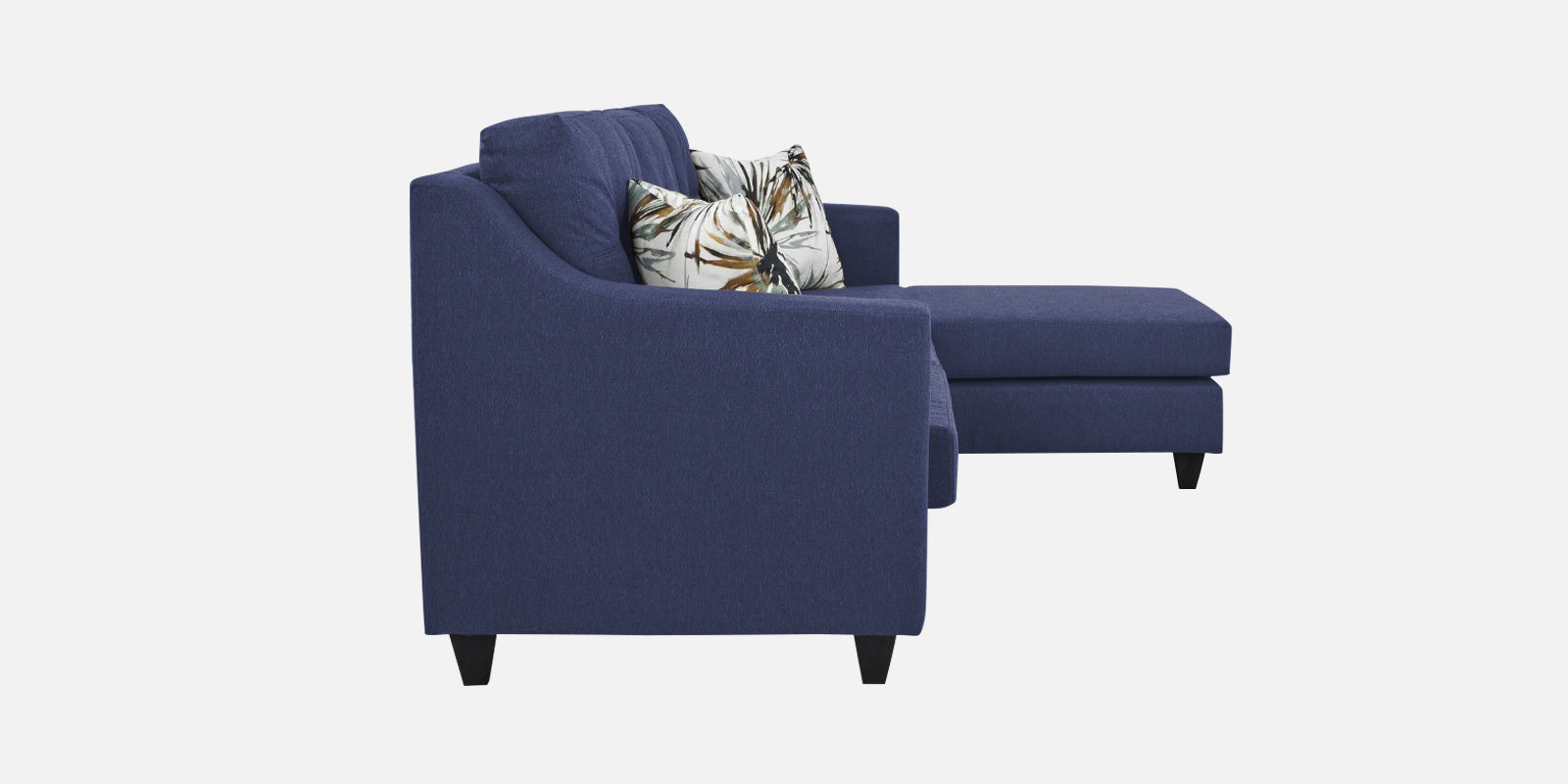 Welly Fabric LHS Sectional Sofa (3+Lounger) In Slate Blue Colour - Febonic Living