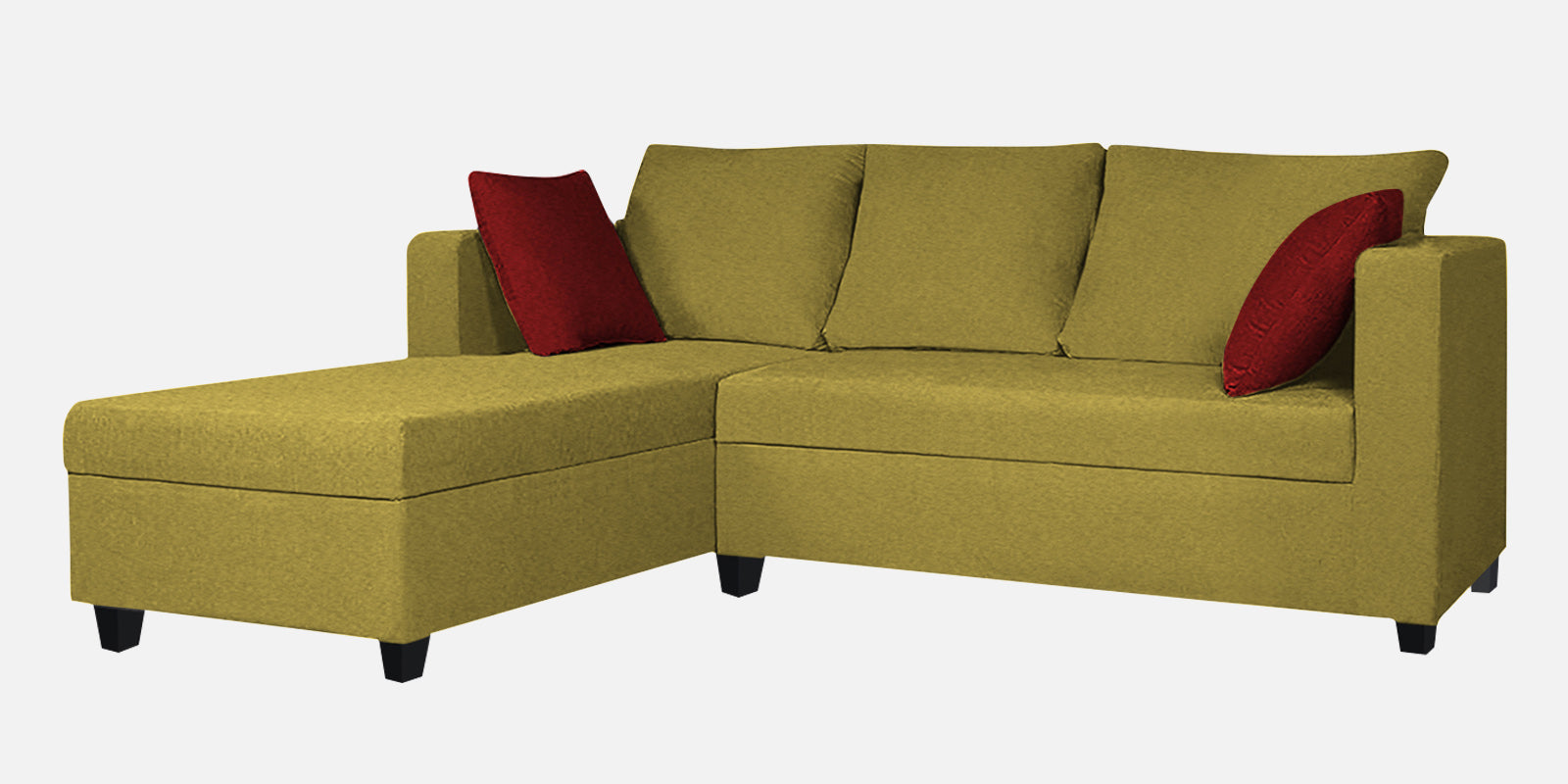 Nebula Fabric RHS Sectional Sofa (2+Lounger) In Parrot Green Colour - Febonic Living