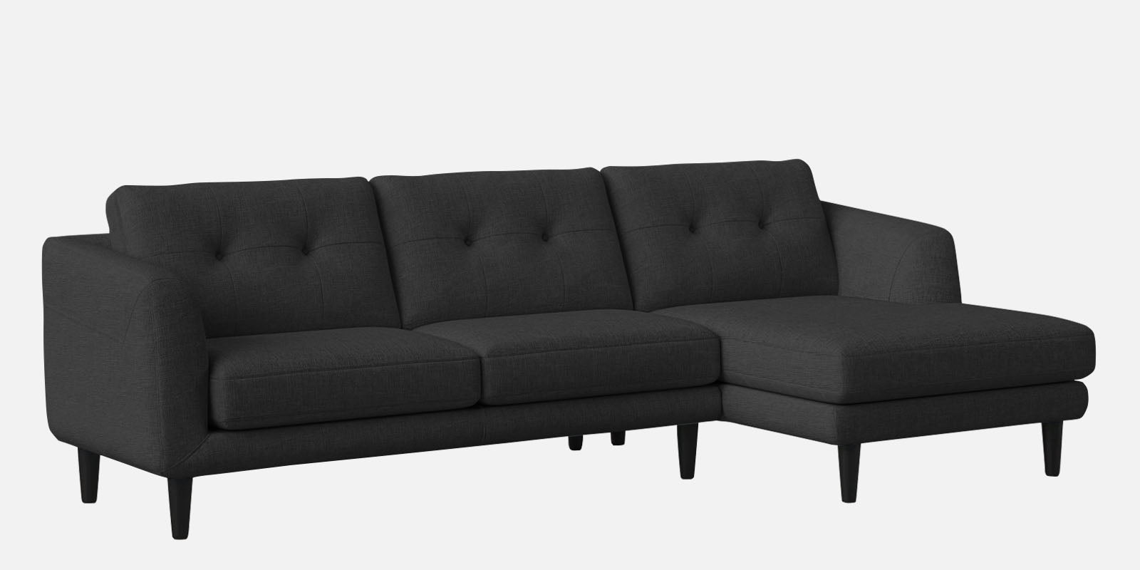 Natasha Velvet LHS Sectional Sofa (3+Lounger) In Hory Grey Colour - Febonic Living