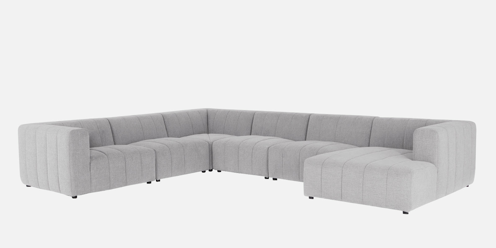 Damo Fabric LHS 8 Seater Corner Sofa In Lit Grey Colour - Febonic Living