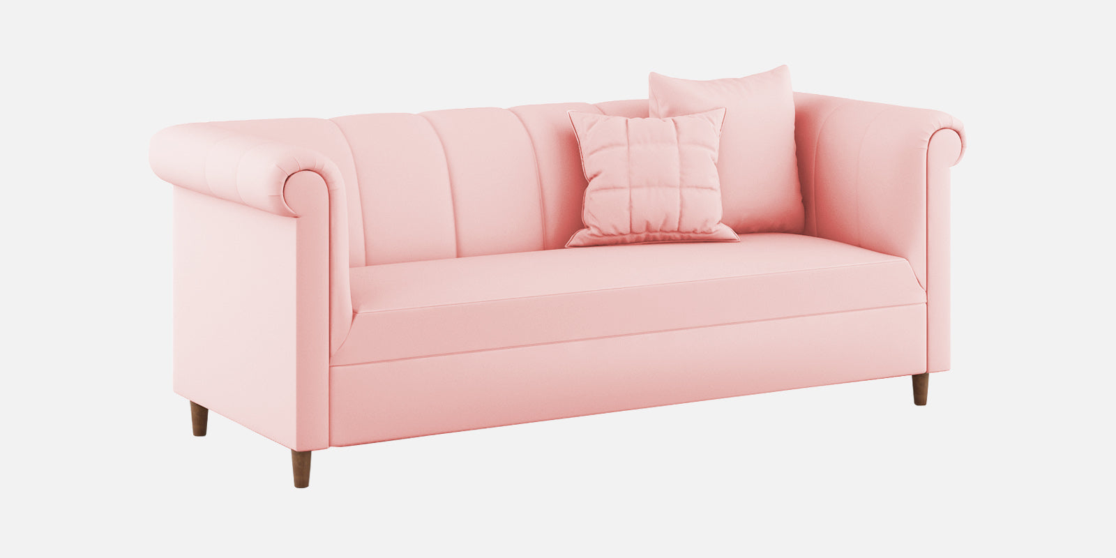Rubi Velvet 3 Seater Sofa In Millennial Pink Colour - Febonic Living