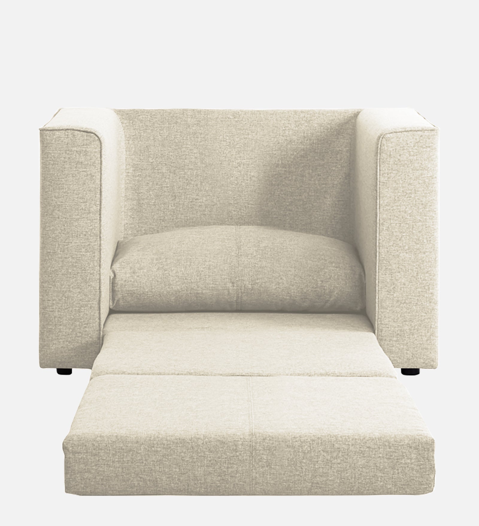 Kenia Fabric 1 Seater Foldable Sofa Cum Bed In Ivory cream Colour - Febonic Living