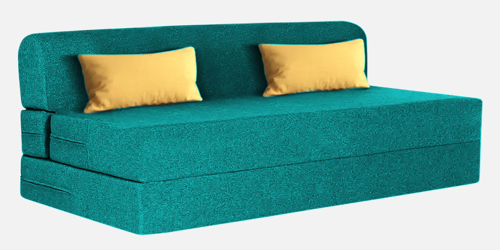 Fleepy Fabric 3 Seater Foldable Sofa Cum Bed In Sea Green Colour - Febonic Living