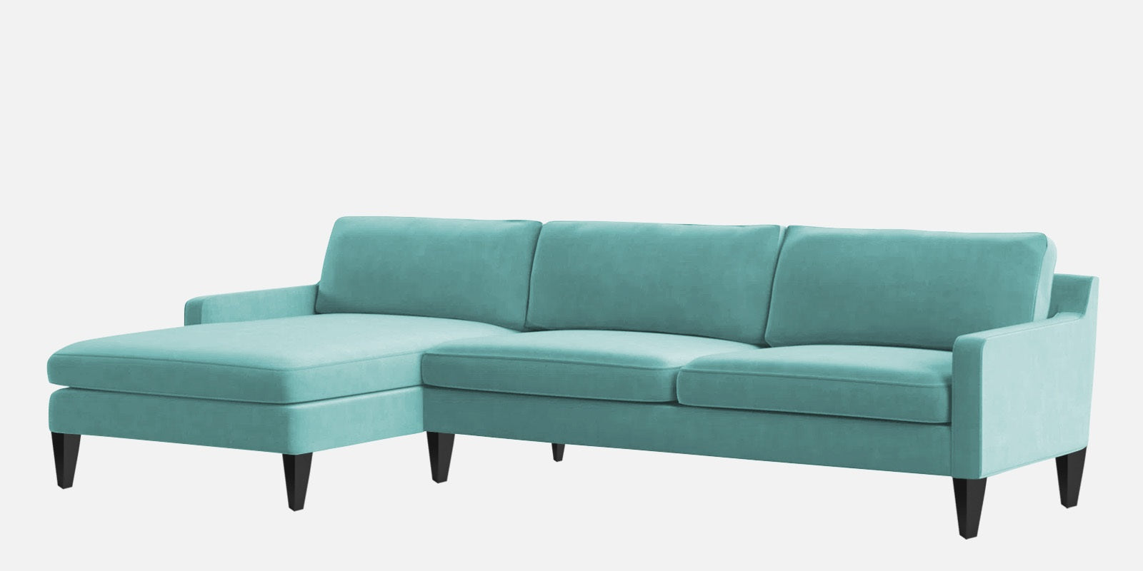 Jones Velvet RHS Sectional Sofa (3+Lounger) In Barmunda Aqua Colour - Febonic Living