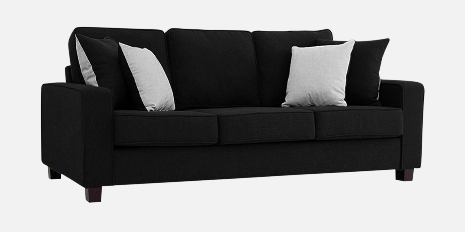 Ladybug Fabric 3 Seater Sofa In Zed Black Colour - Febonic Living