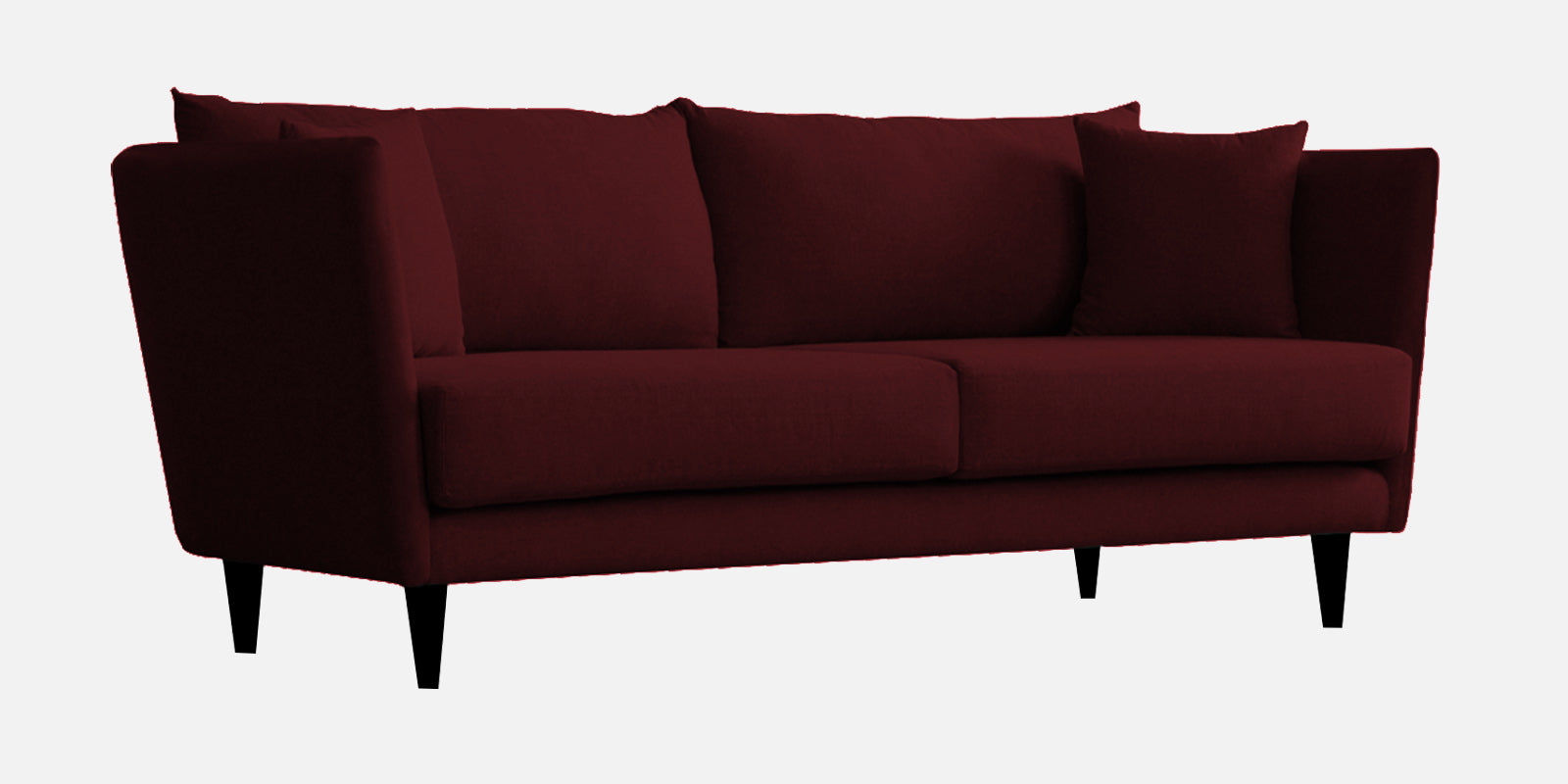 Norway Velvet 3 Seater Sofa In Dark Maroon Colour - Febonic Living