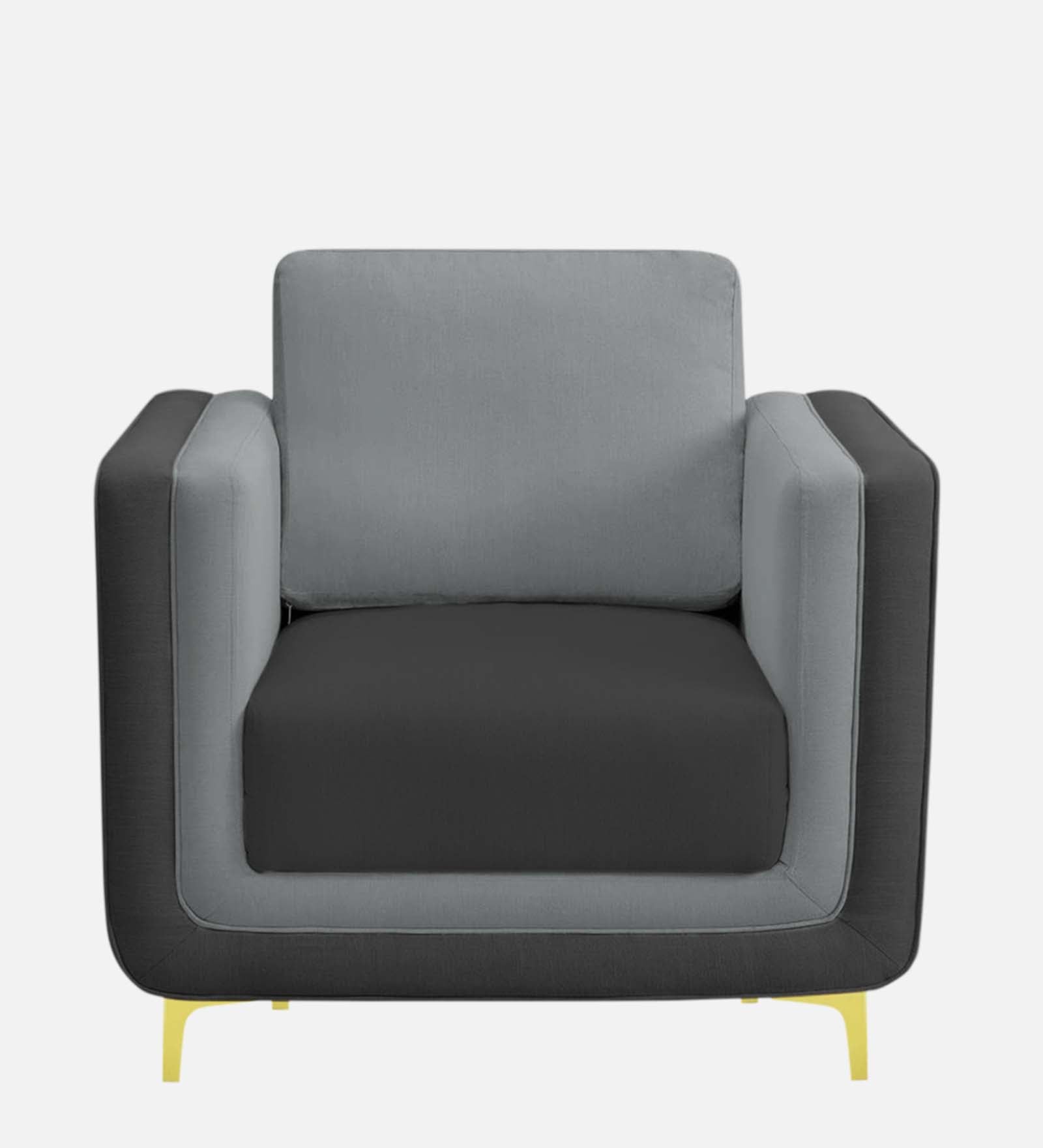 Visky Velvet 1 Seater Sofa In Pearl Grey And Hory Grey Colour - Febonic Living
