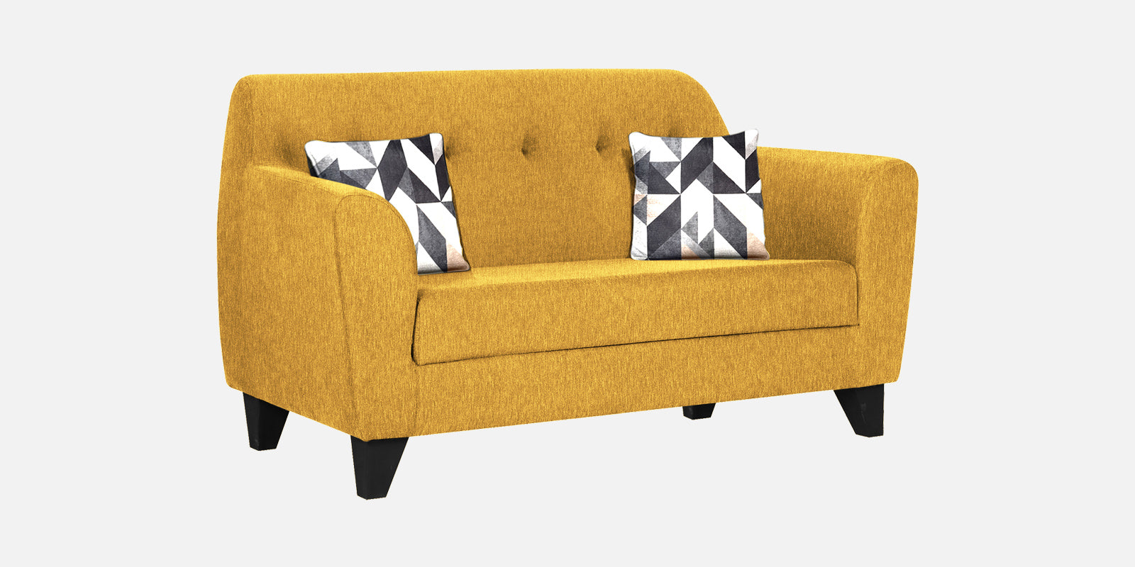 Melaan Fabric 2 Seater Sofa In Bold Yellow Colour - Febonic Living