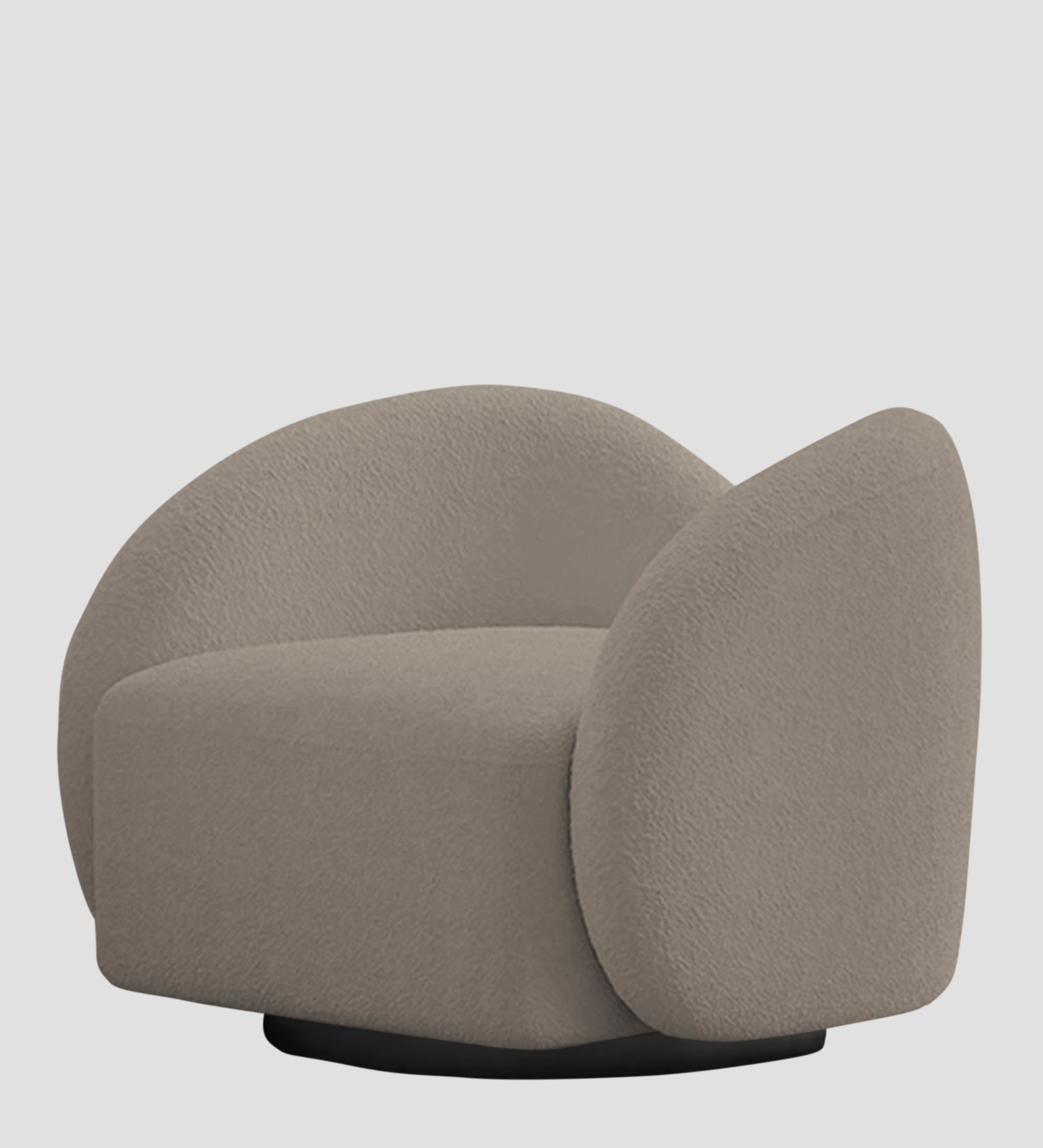 Miles Boucle Fabric Swivel Chair in Macy Grey Colour