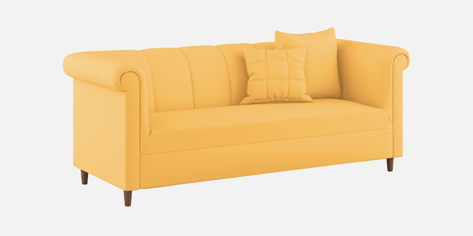 Rubi Velvet 3 Seater Sofa In Turmeric yellow Colour - Febonic Living