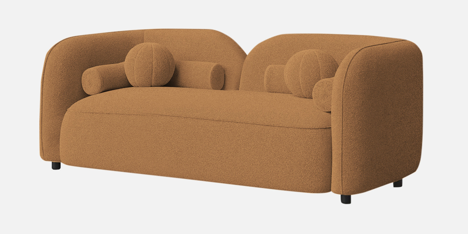 Corny Boucle Fabric 2 Seater Sofa In Daisy Yellow Colour - Febonic Living