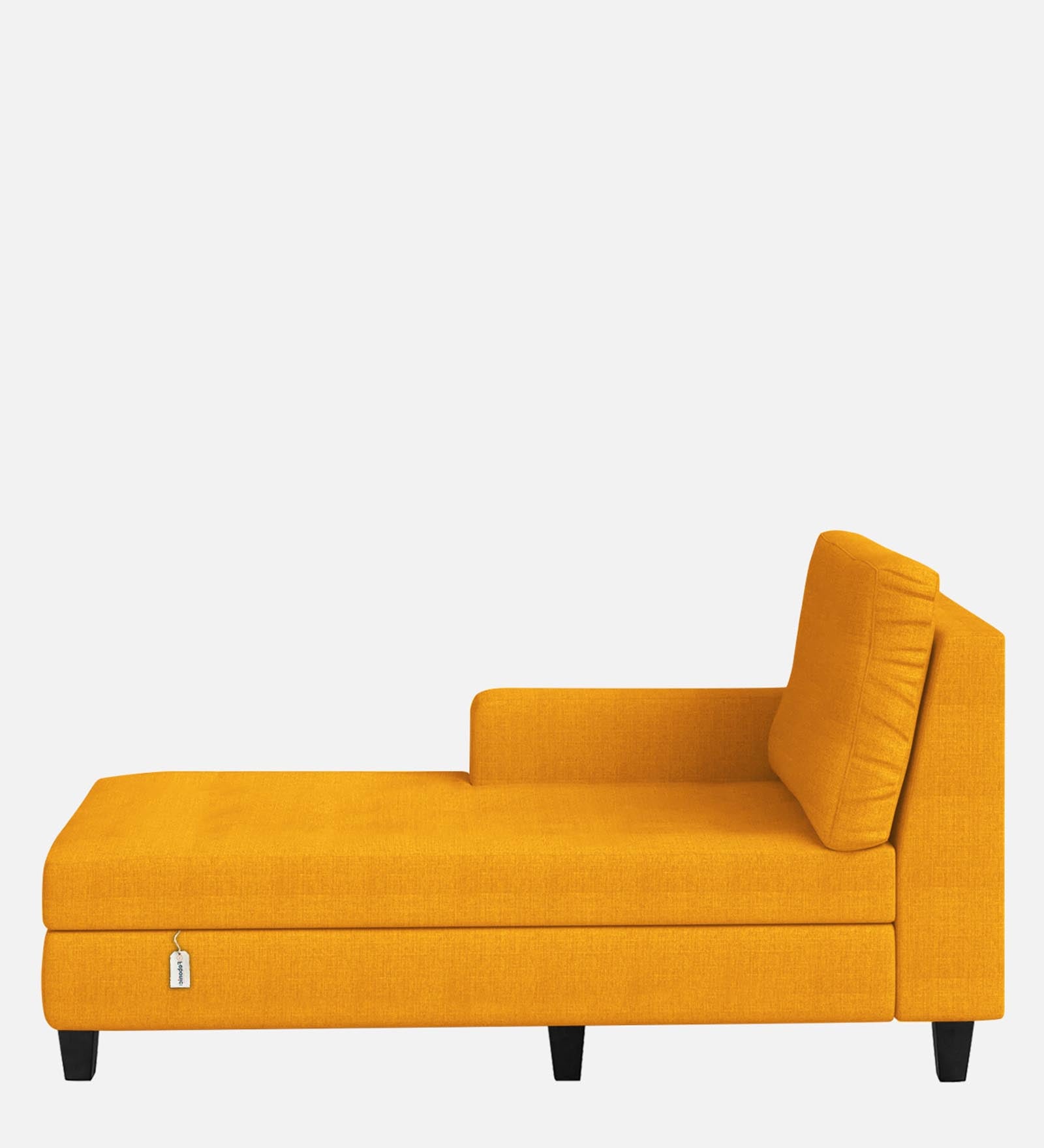 Royee Fabric LHS Chaise Lounger In Bold Yellow Colour With Storage - Febonic Living