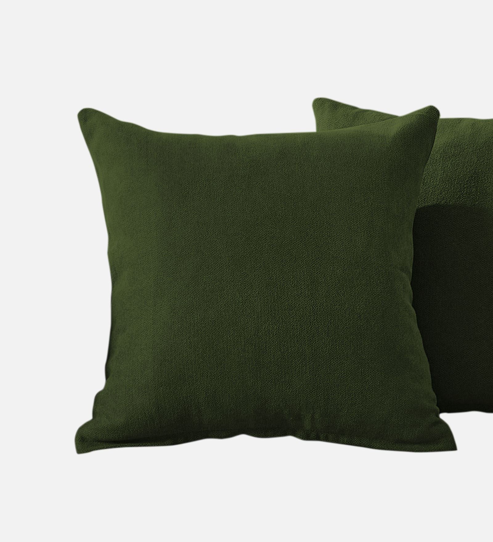 Kaya Fabric (20x20in) Sofa Pillows In Olive Green Colour (Pack of 2) - Febonic Living