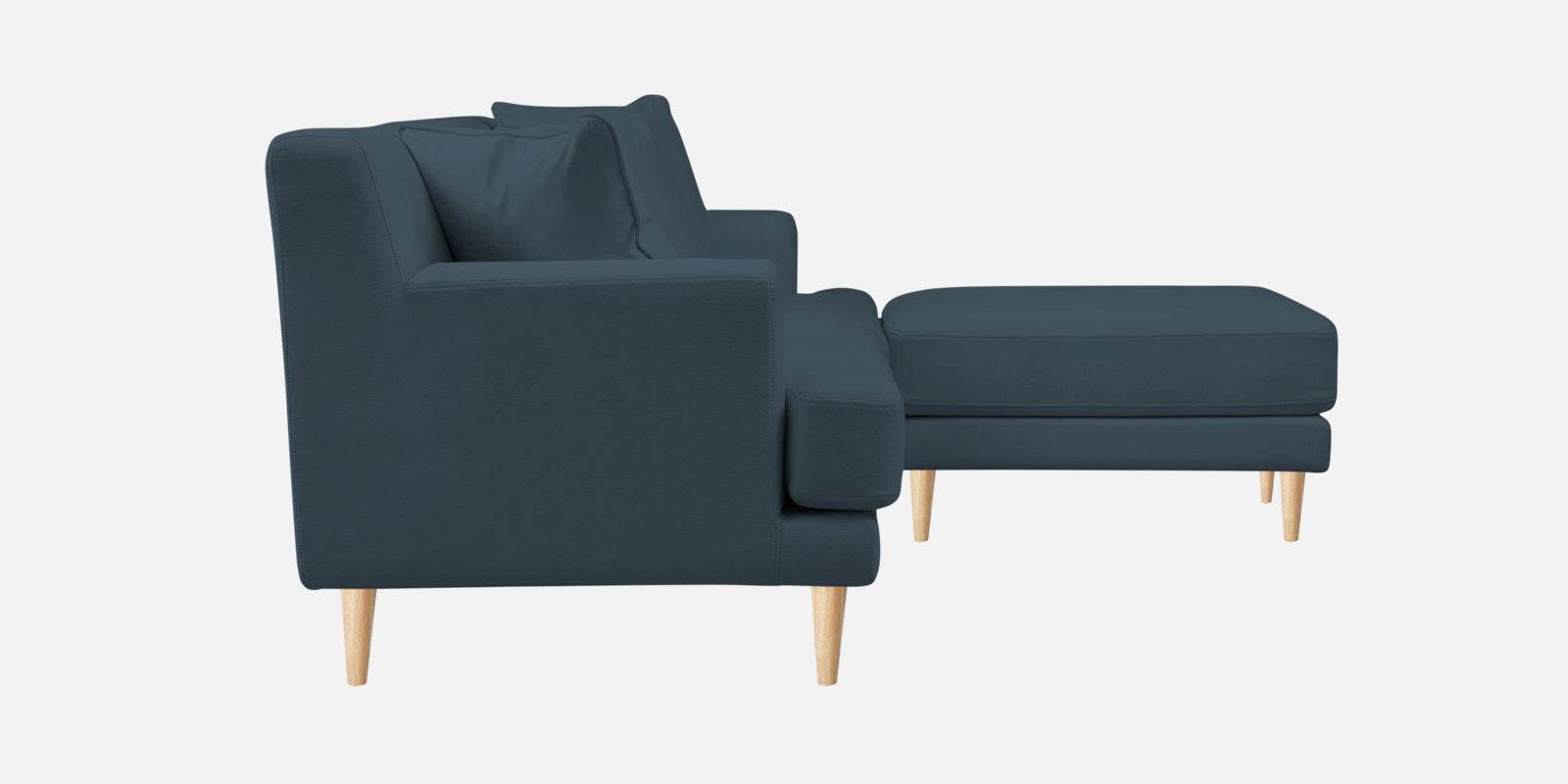 Woody Fabric LHS Sectional Sofa (3+Lounger) In Cobalt Blue Colour - Febonic Living