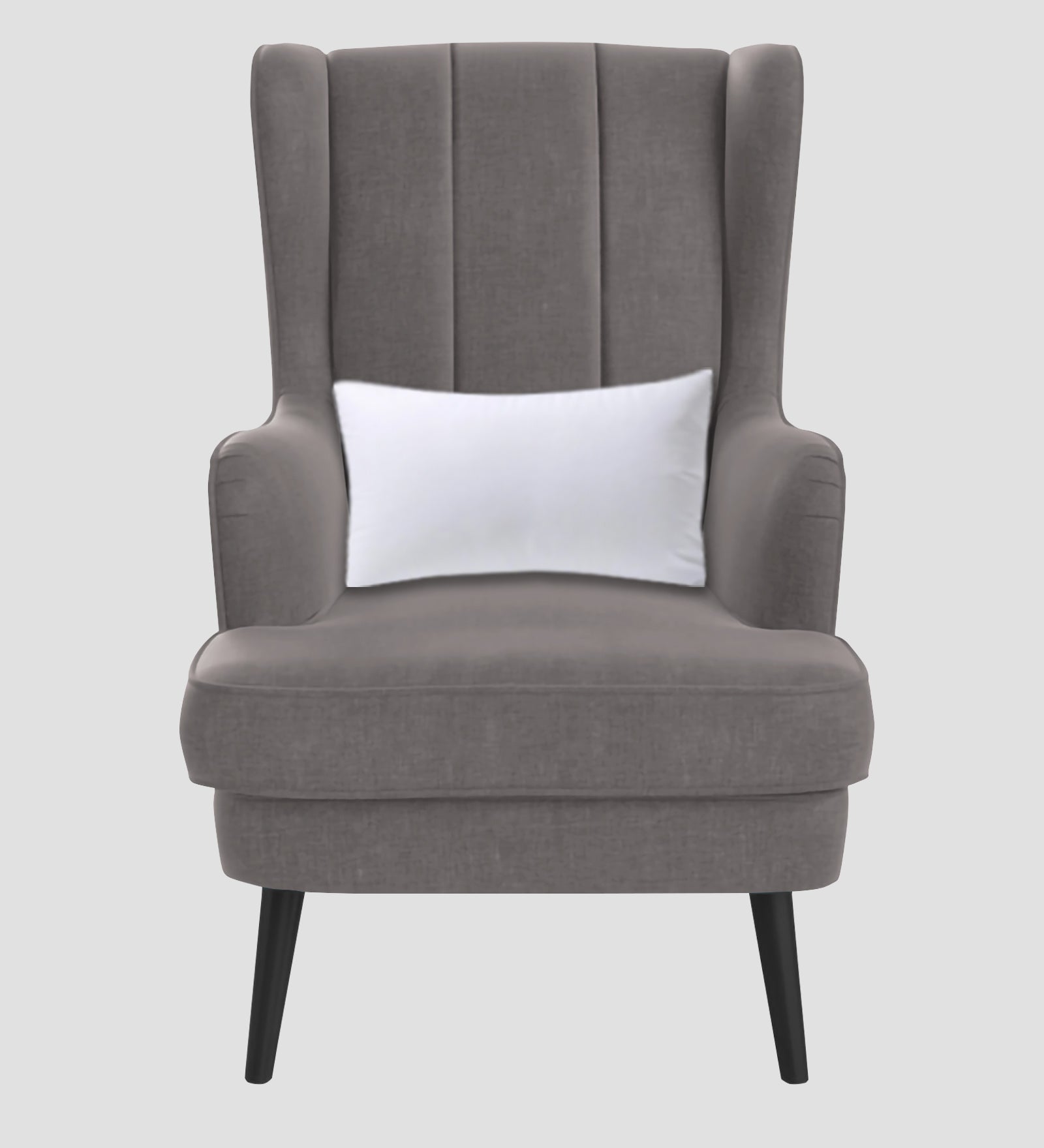 Niya Velvet Wing Chair In Pearl Grey Colour - Febonic Living