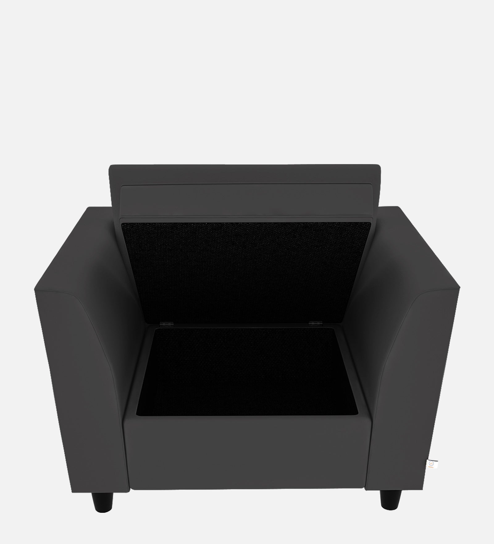 Bristo Velvet 1 Seater Sofa In Davy Grey Colour With Storage - Febonic Living